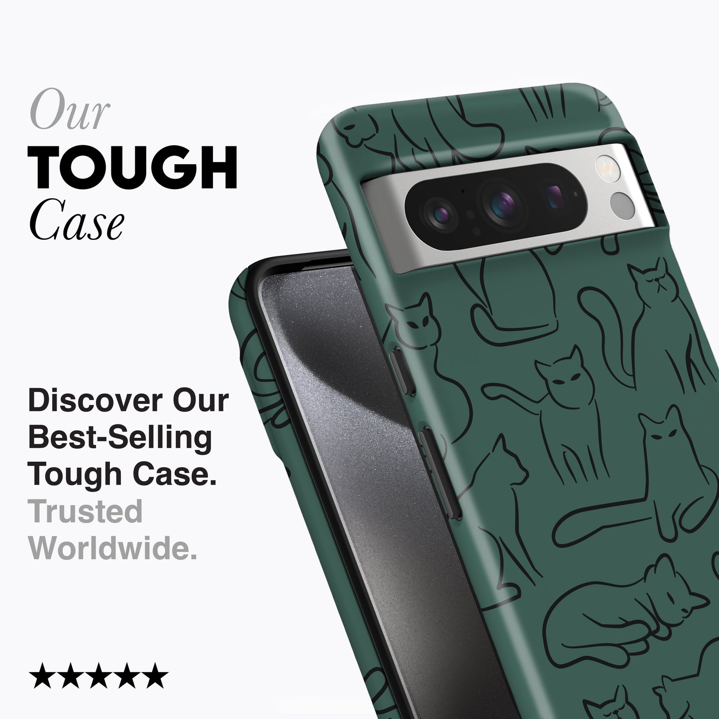 a phone case with a picture of cats on it
