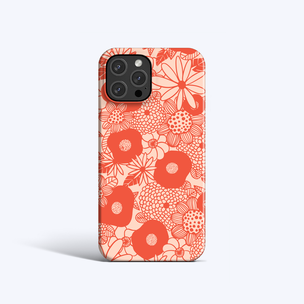 60's VINTAGE FLOWERS RED iPhone 15 Case