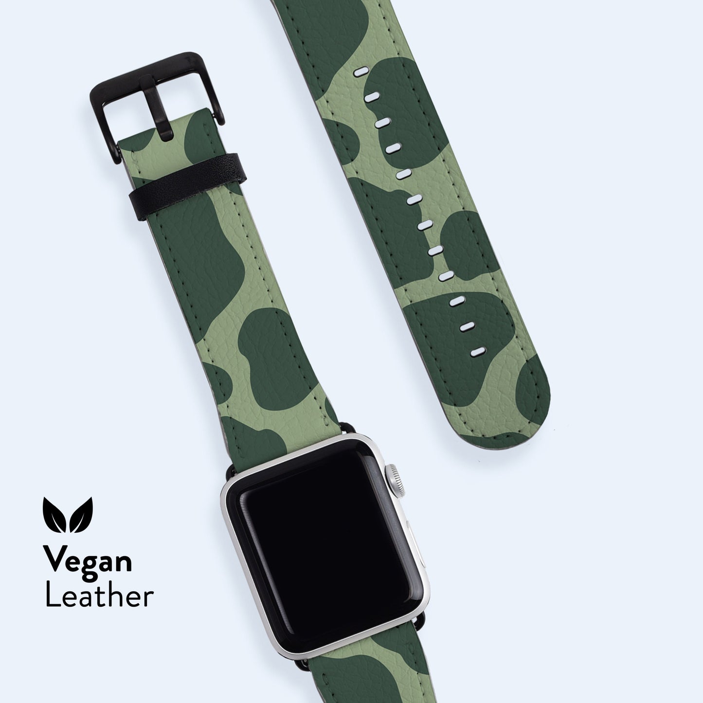 GREEN Cow Print Apple Watch Strap
