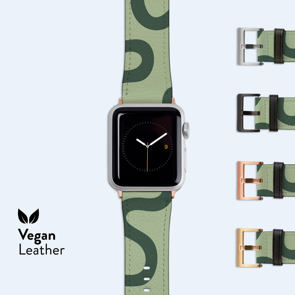 ORGANIC Lines Olive Apple Watch Strap