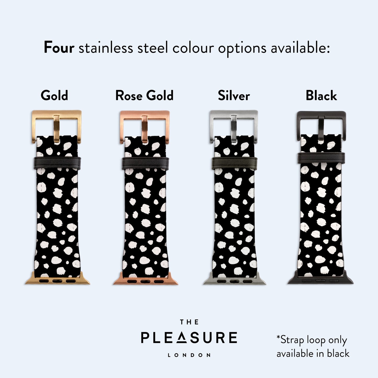 WHITE Dots Apple Watch Strap  Black and White Band