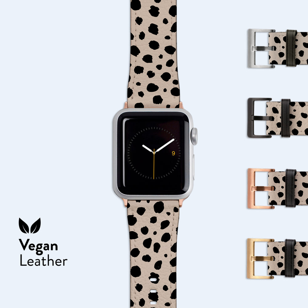 BEIGE Dots Apple Watch Strap  Leopard Spots