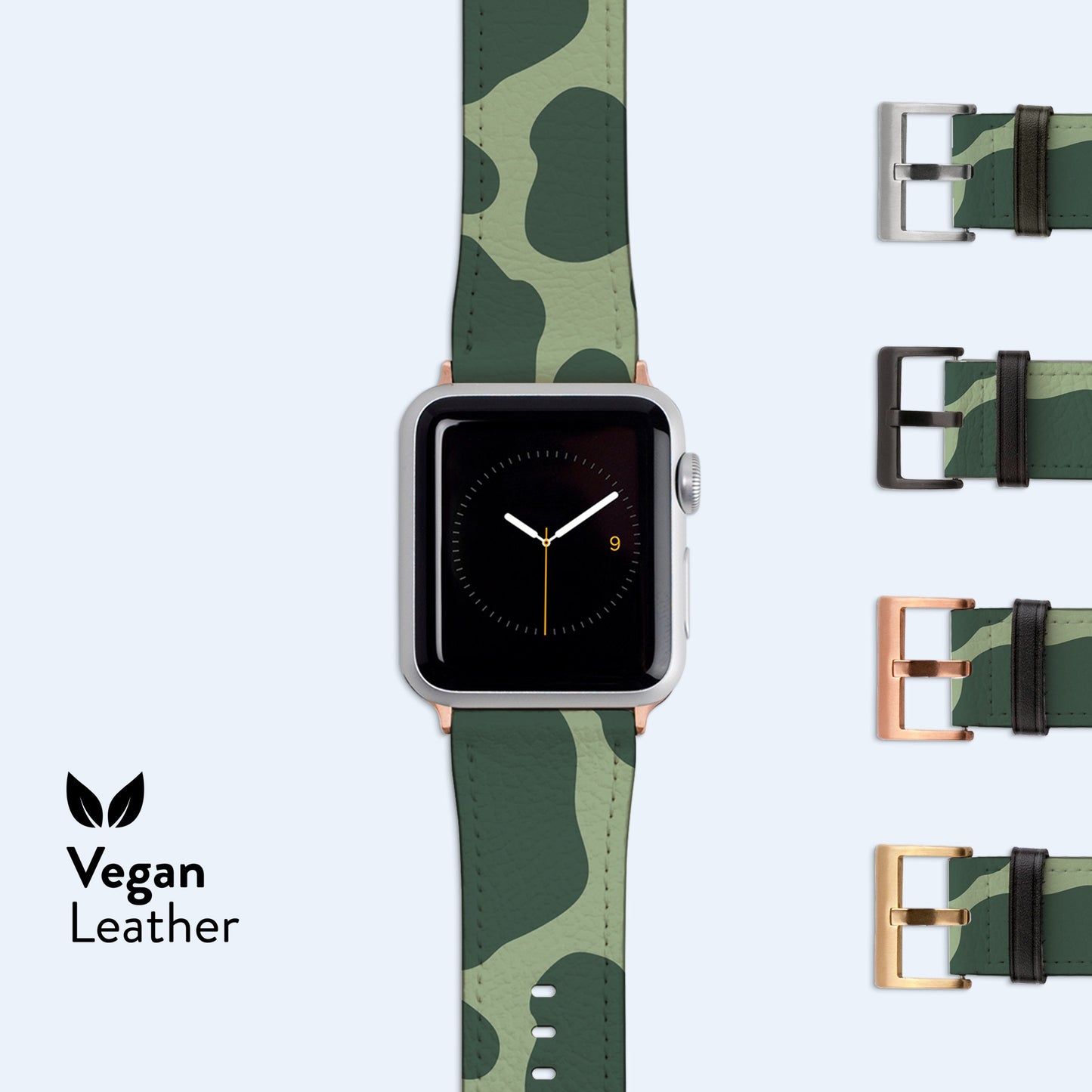 GREEN Cow Print Apple Watch Strap