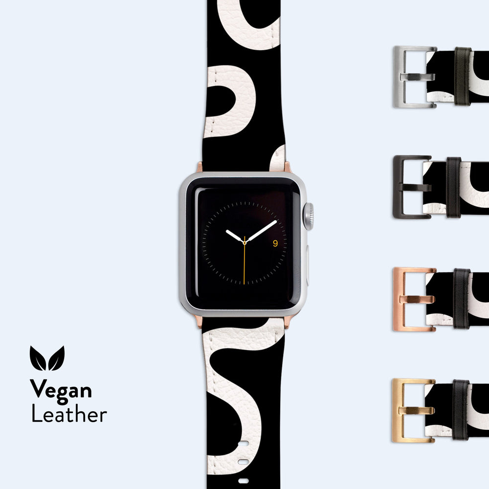 ORGANIC Lines Black Apple Watch Strap