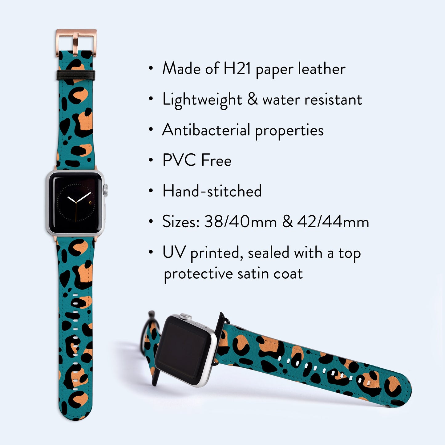 TEAL ANIMAL Print Apple Watch Strap