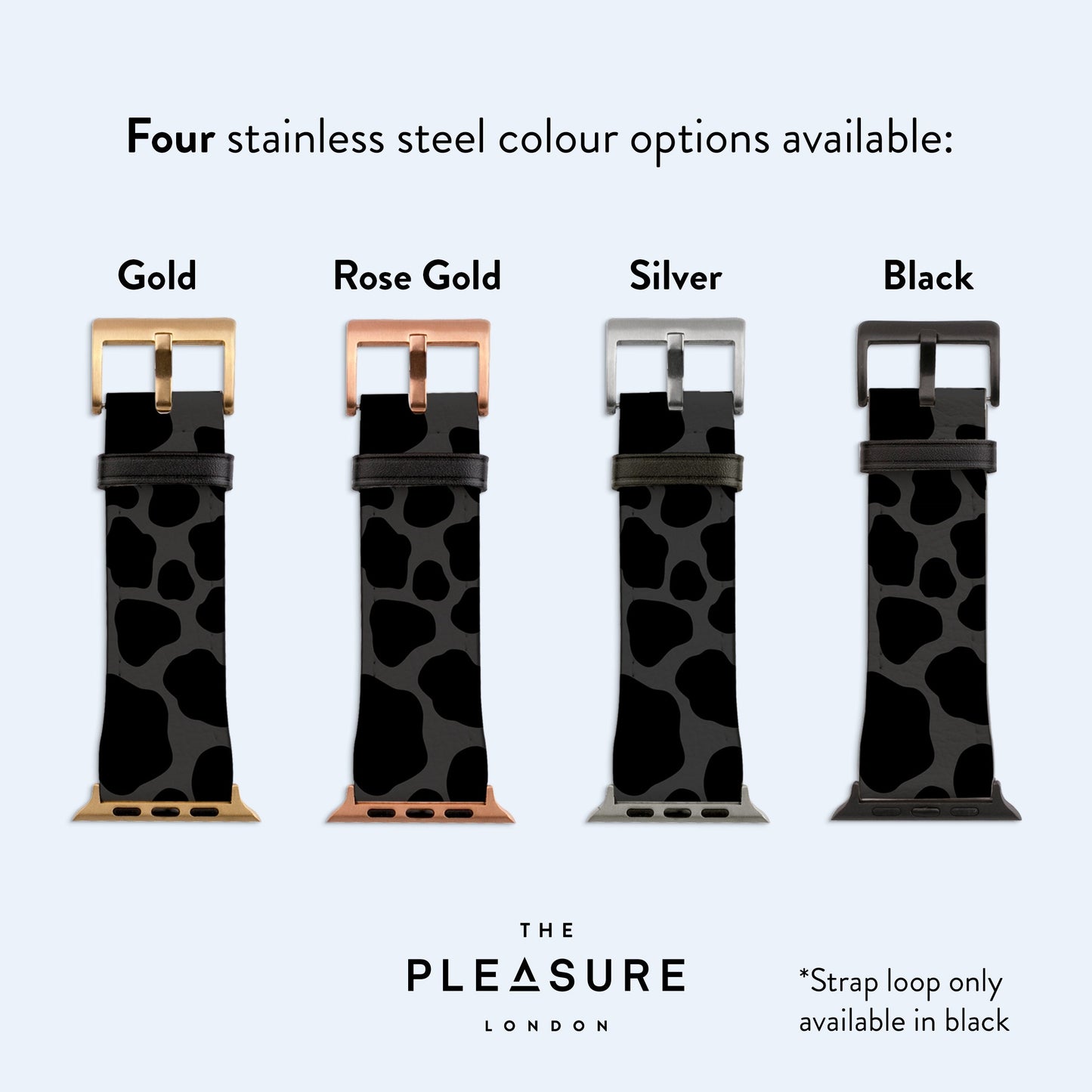 Cow Print Black Apple Watch Strap