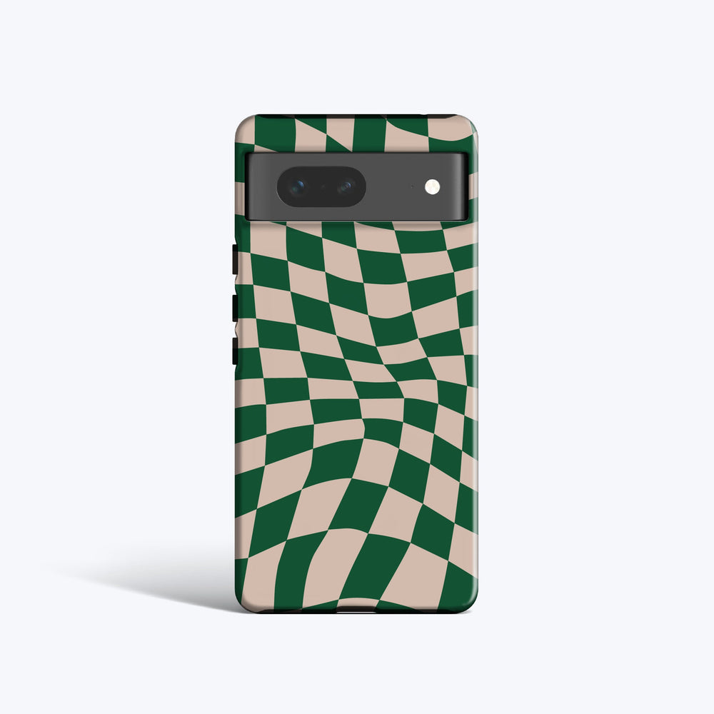 WAVY CHECK GREEN Pixel 8 Case
