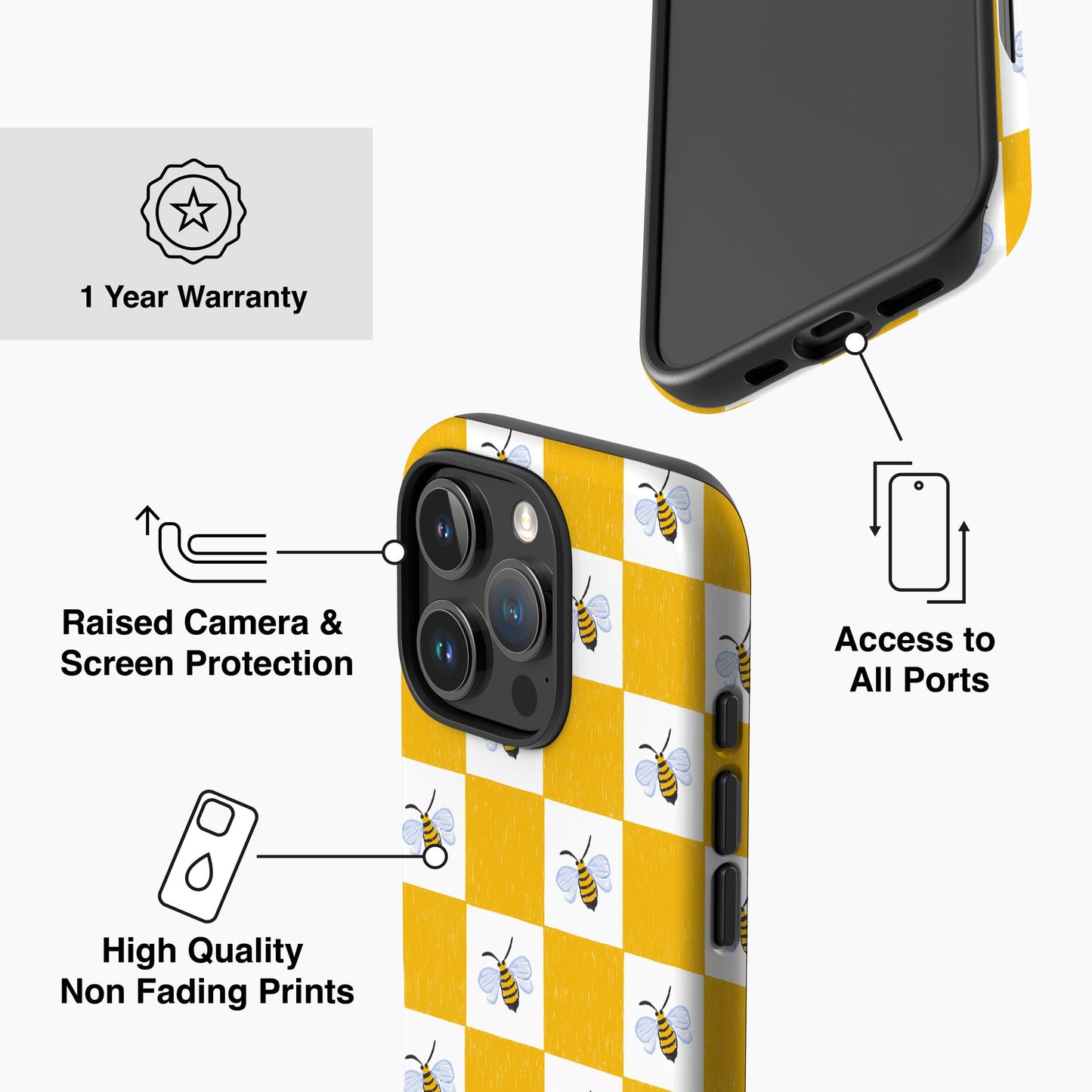 
                  
                    HONEY BEE CHECK iPhone Case
                  
                