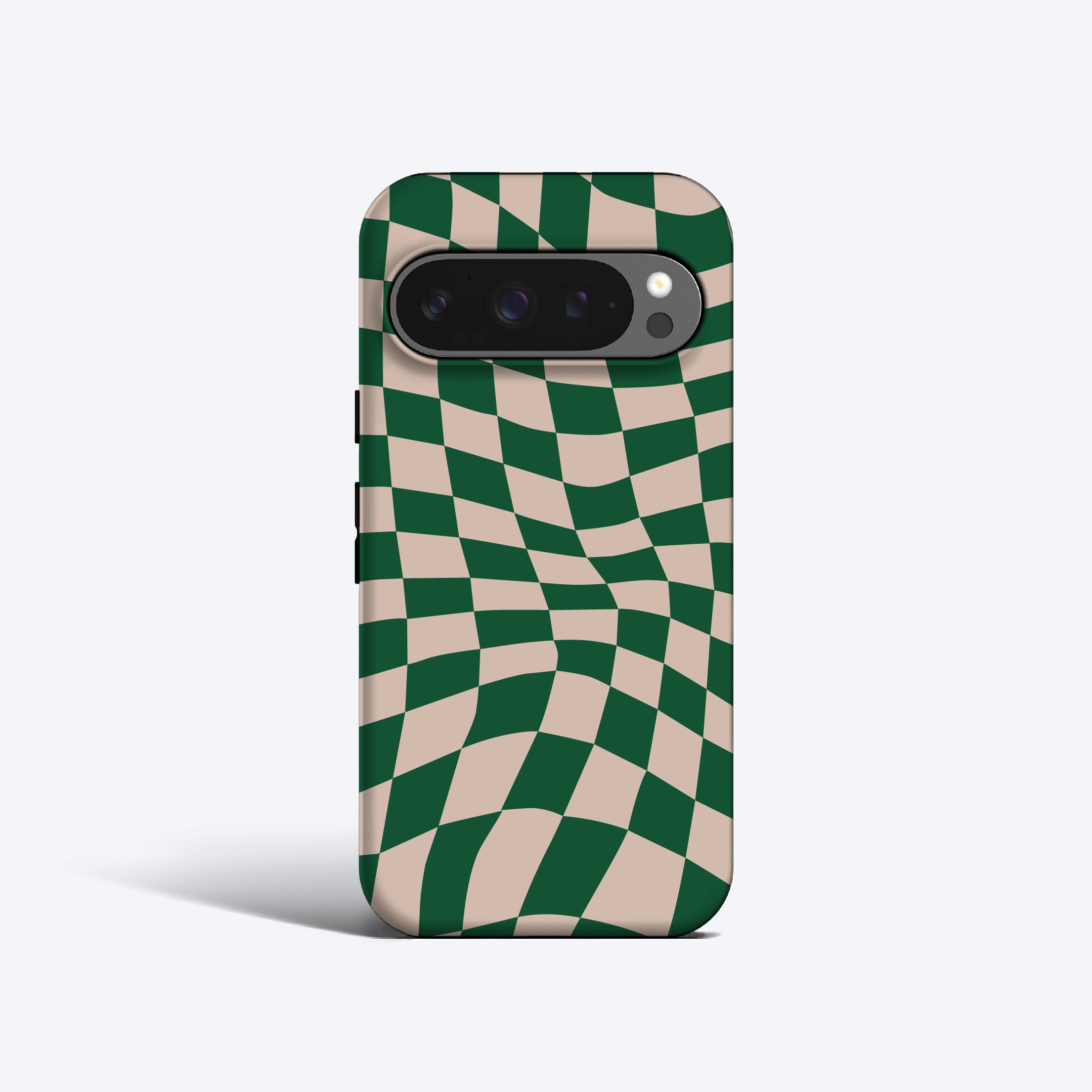 a phone case with a checkered pattern on it