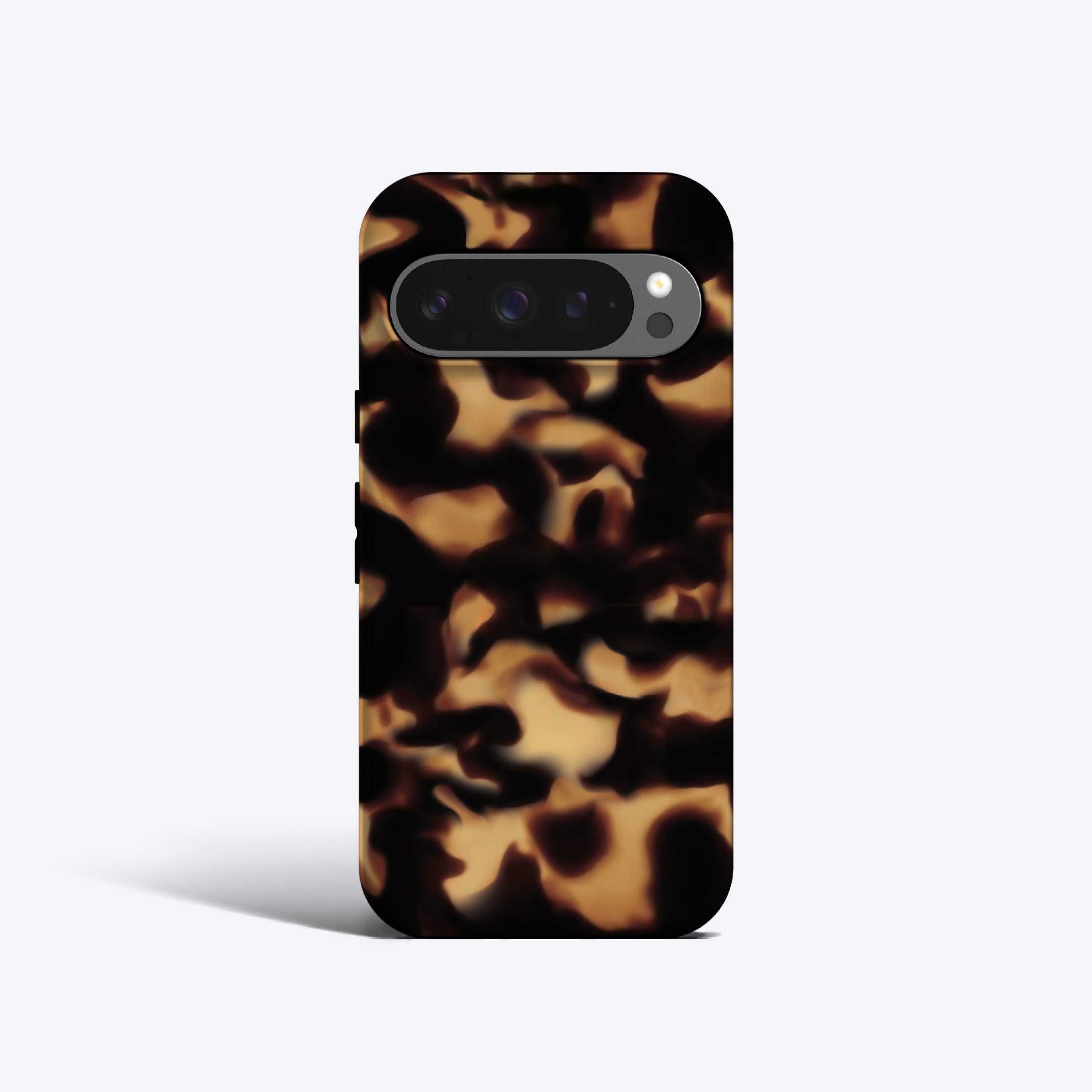 a cell phone case with a brown and black pattern