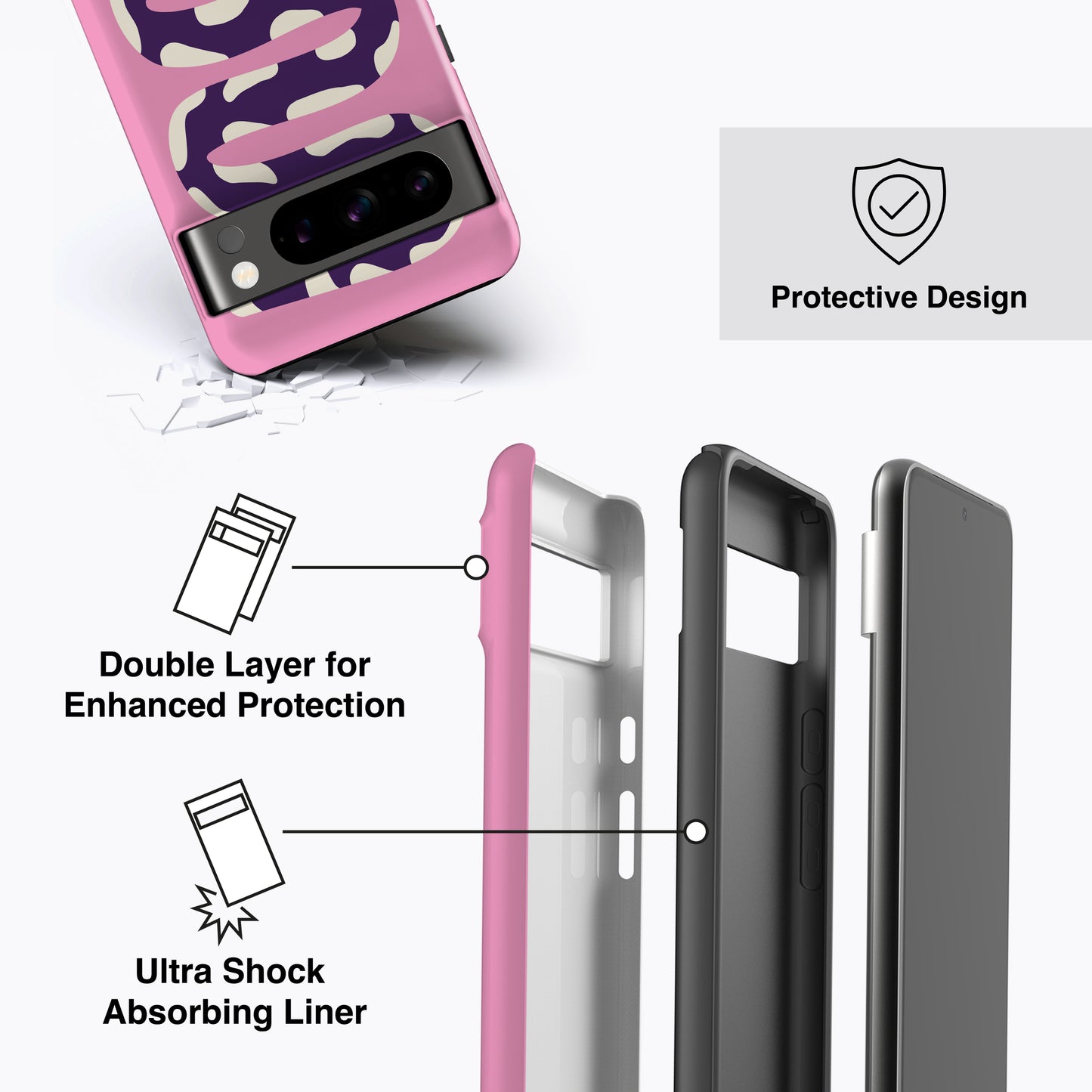 
                  
                    a cell phone case with instructions on how to use it
                  
                