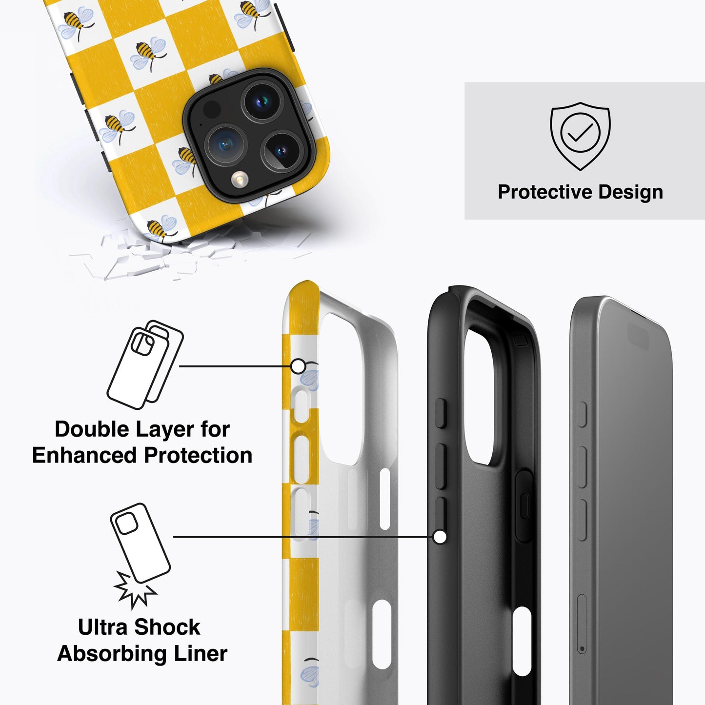 
                  
                    HONEY BEE CHECK iPhone Case
                  
                