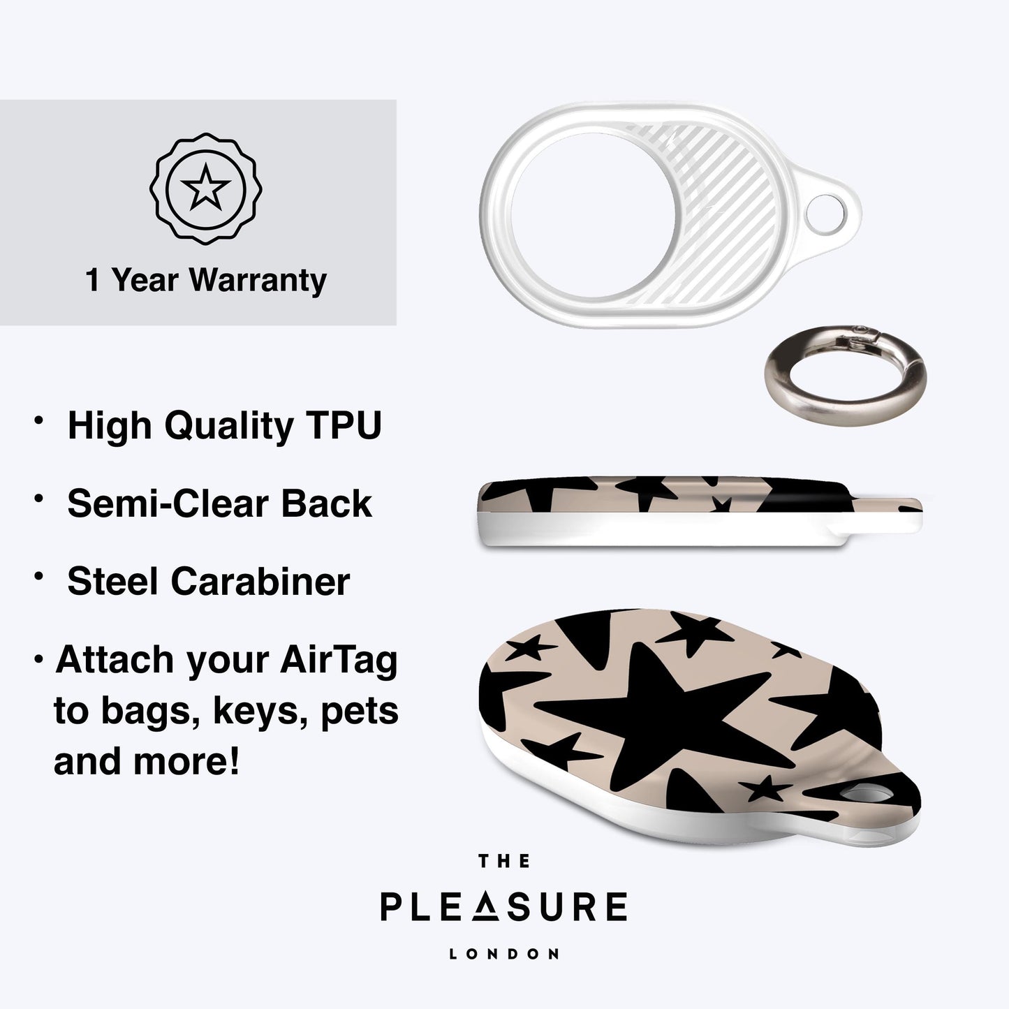 
                  
                    BLACK WONKY STARS AirTag Case
                  
                