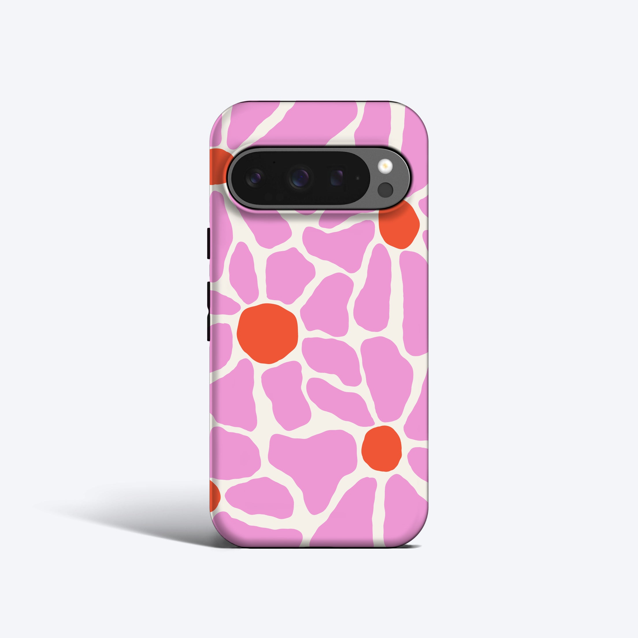 a cell phone case with a giraffe print
