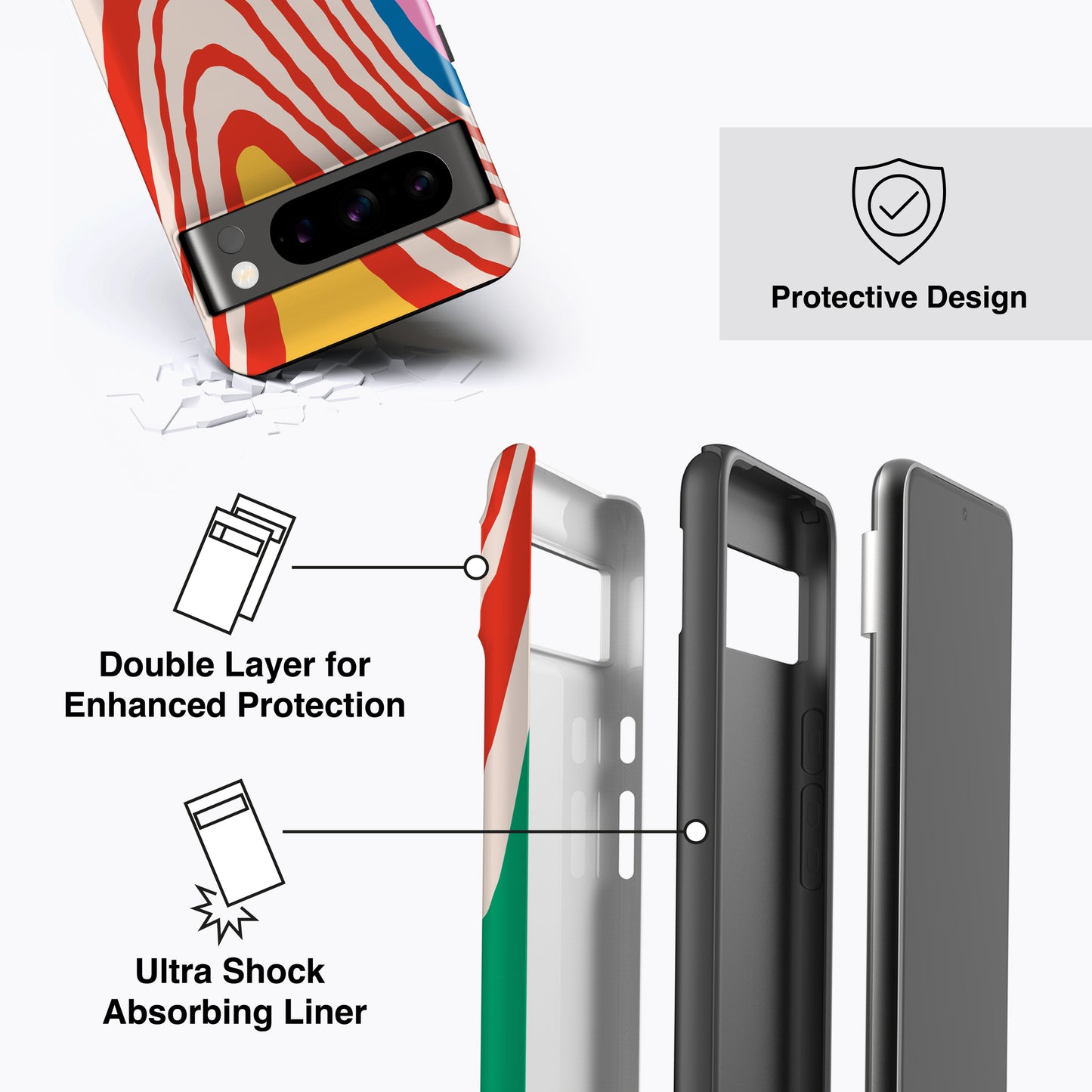 
                  
                    a diagram of a cell phone case with instructions
                  
                