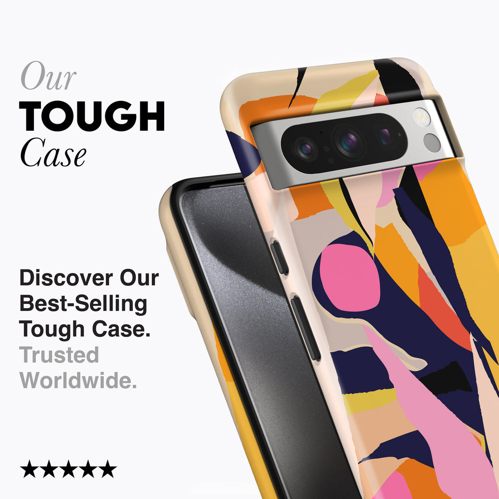 
                  
                    a phone case with a colorful design on it
                  
                