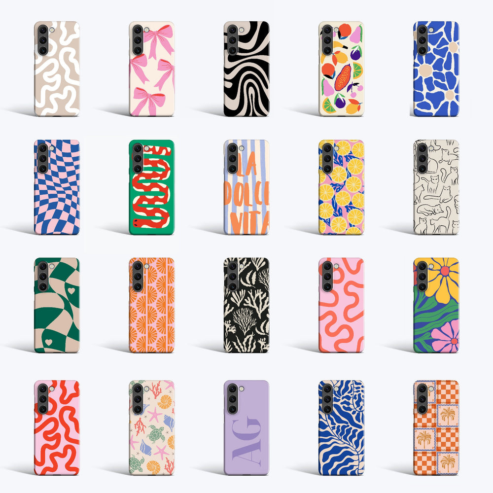 
                  
                    a bunch of cell phones with different designs on them
                  
                