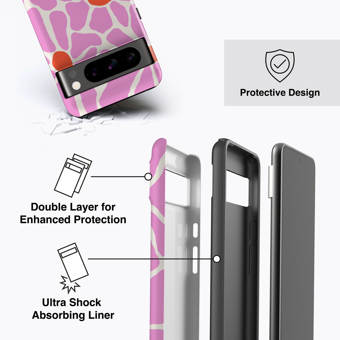 
                  
                    a cell phone case with a giraffe print
                  
                