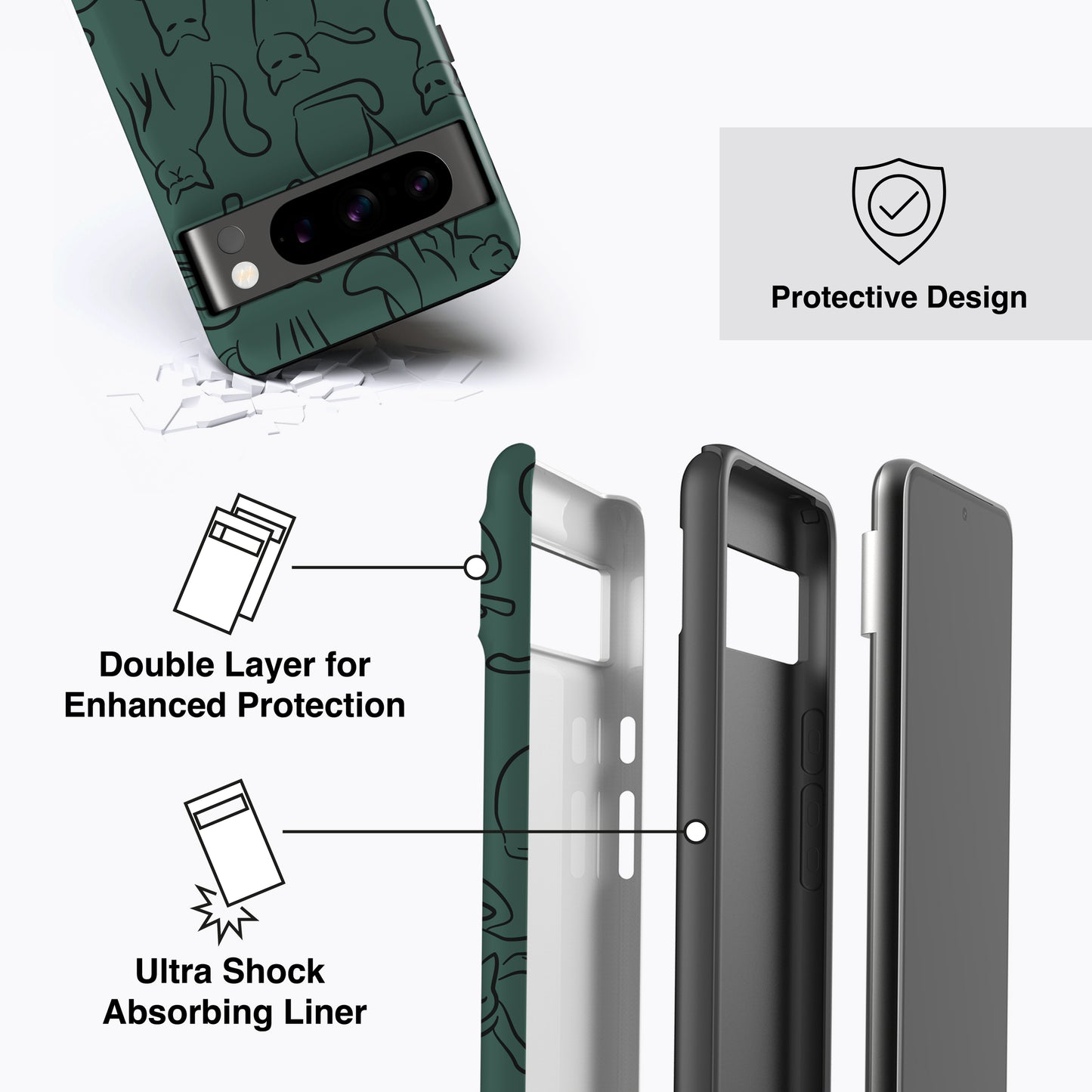 
                  
                    a diagram of a cell phone case with instructions
                  
                