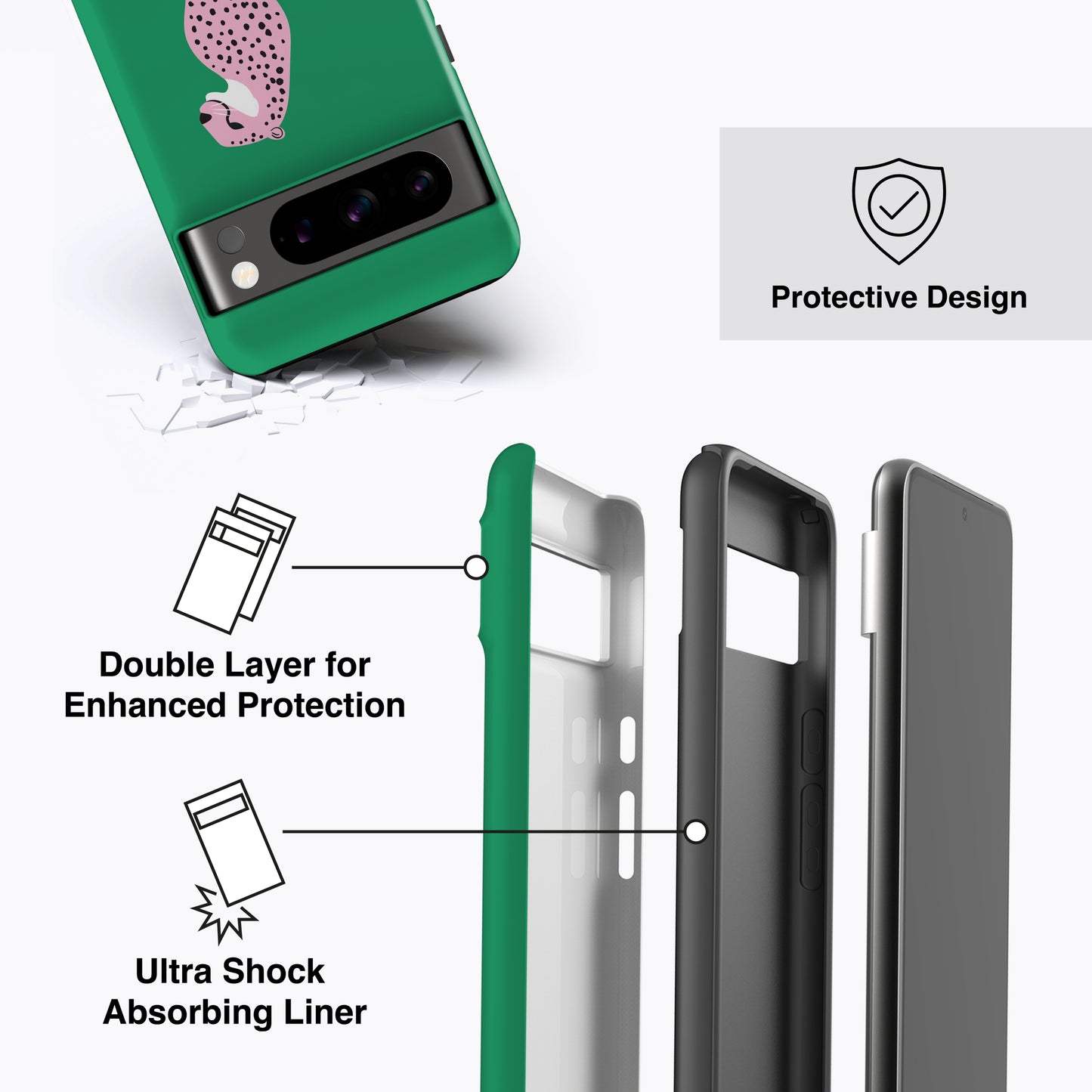 
                  
                    a diagram of a cell phone case with instructions
                  
                