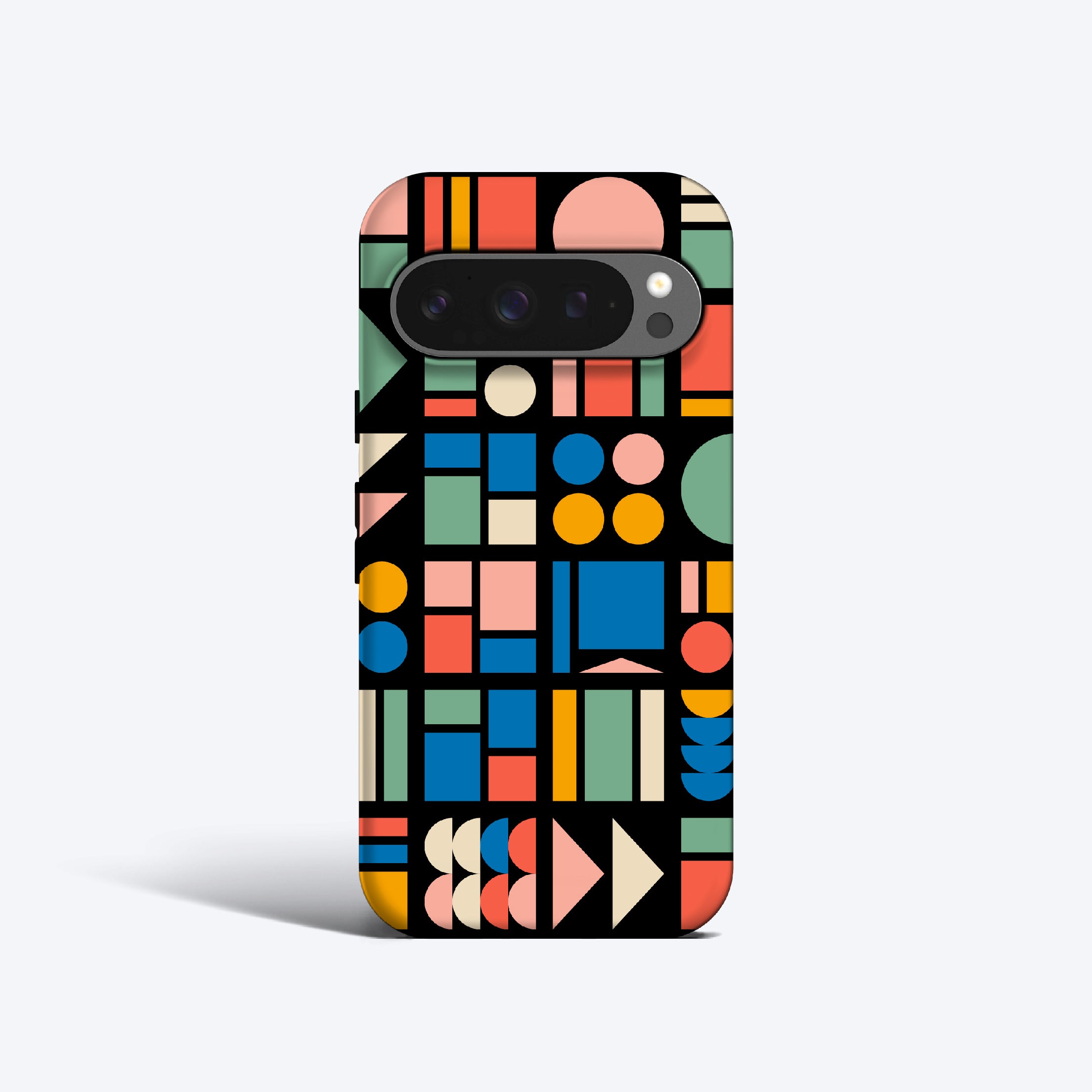 a phone case with a colorful pattern on it