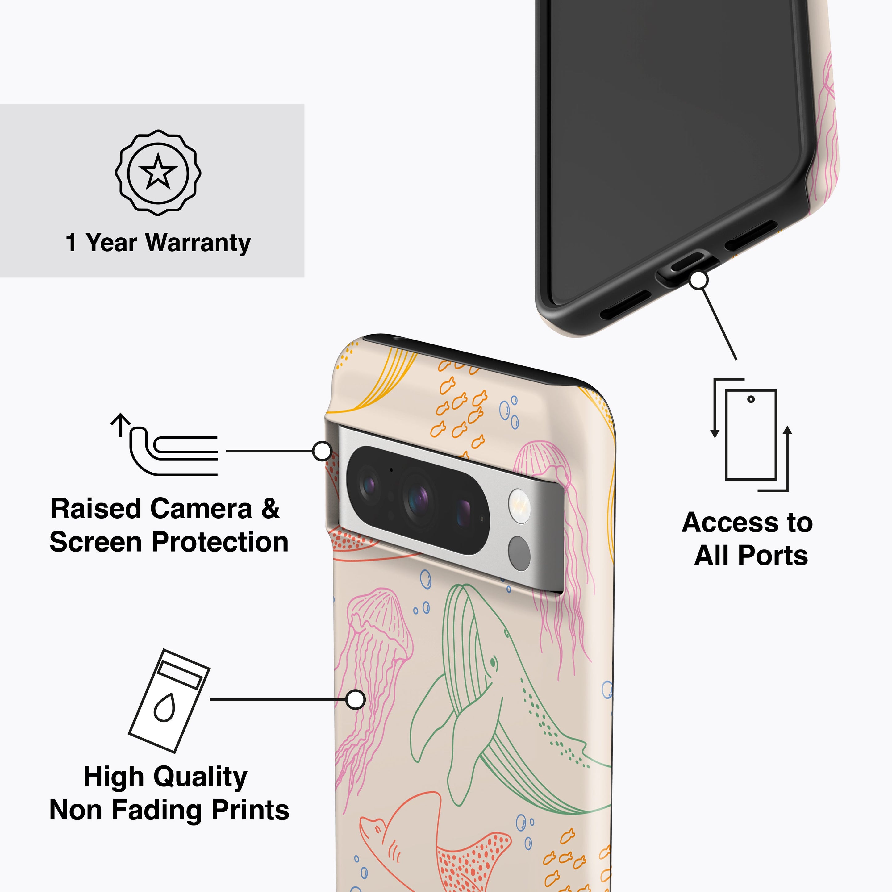 
                  
                    a phone case with a picture of mermaids on it
                  
                