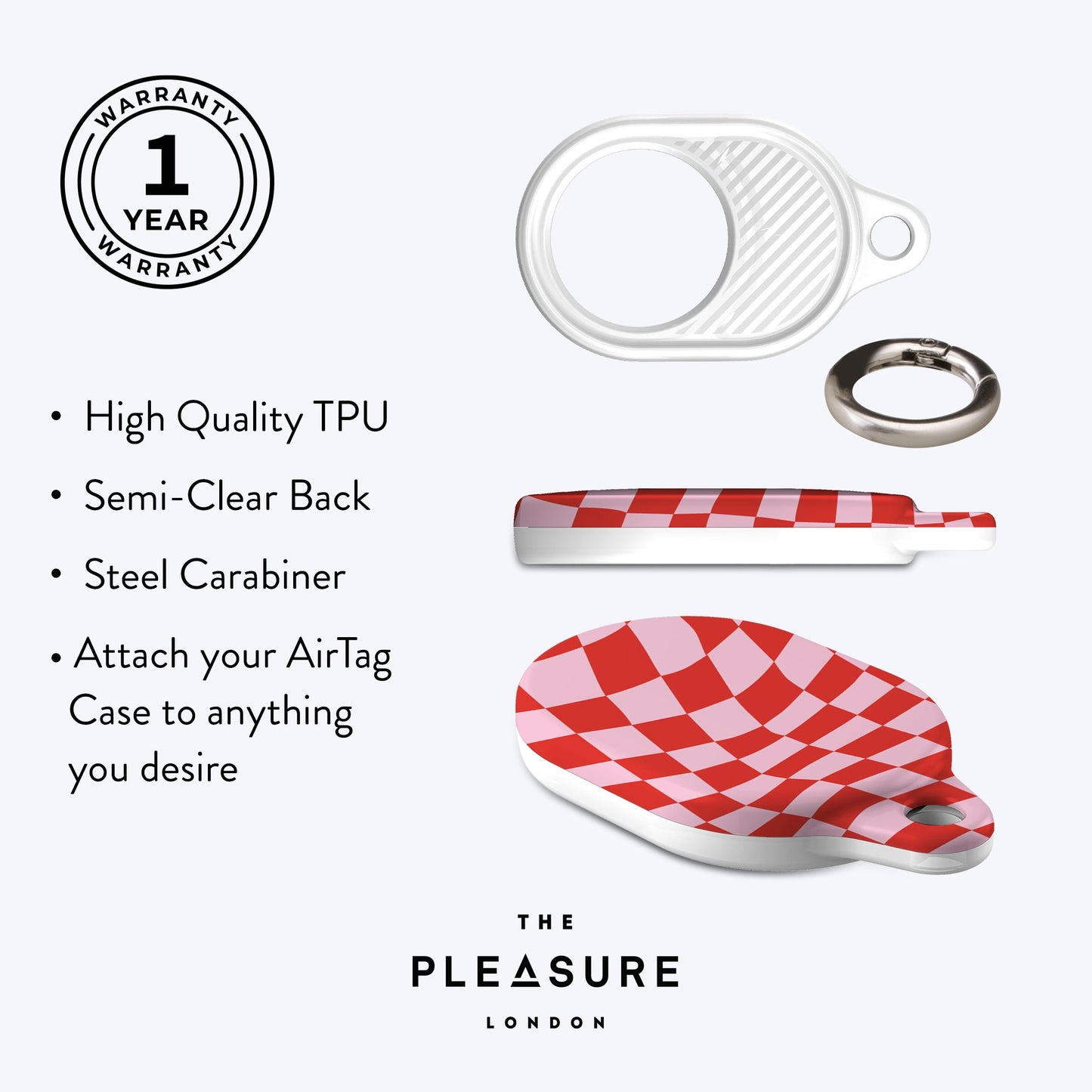 
                  
                    WAVY CHECK RED AirTag Case
                  
                