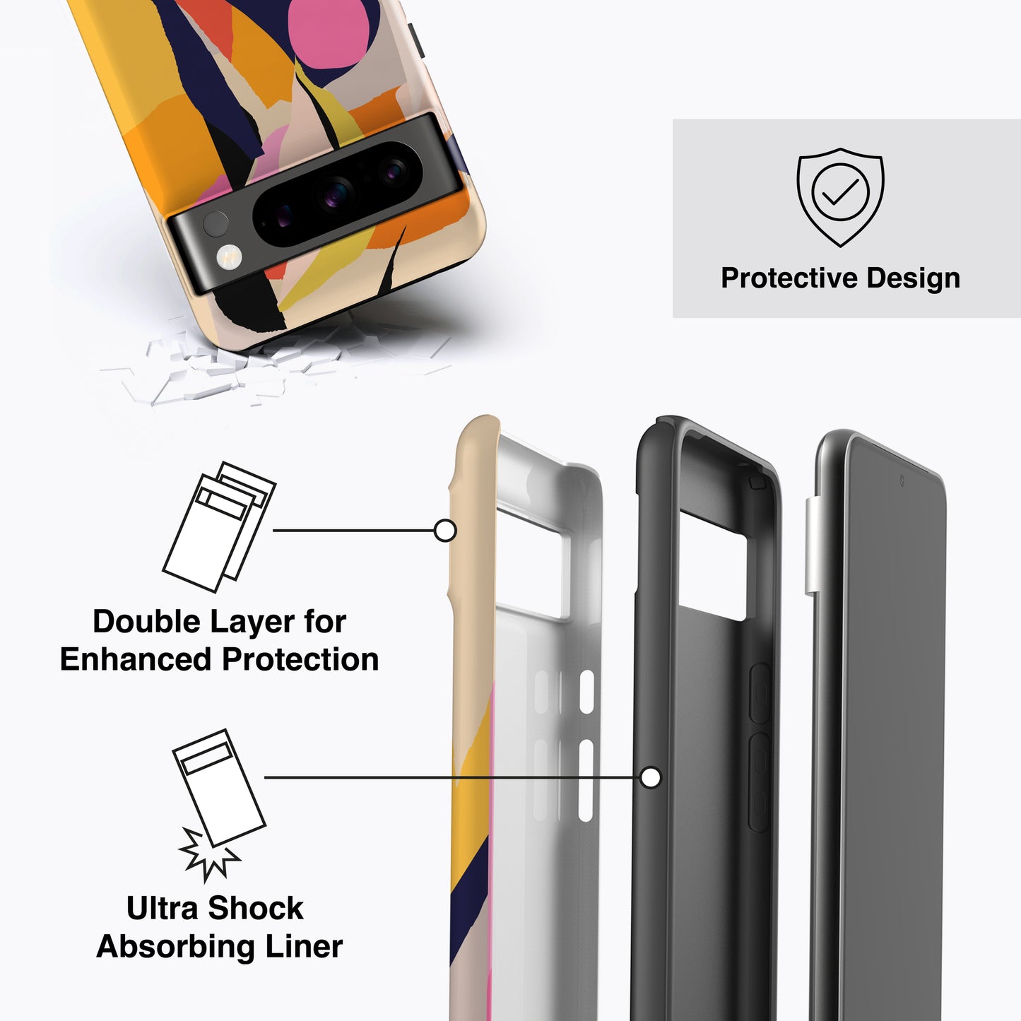 
                  
                    a diagram of a cell phone case with instructions
                  
                