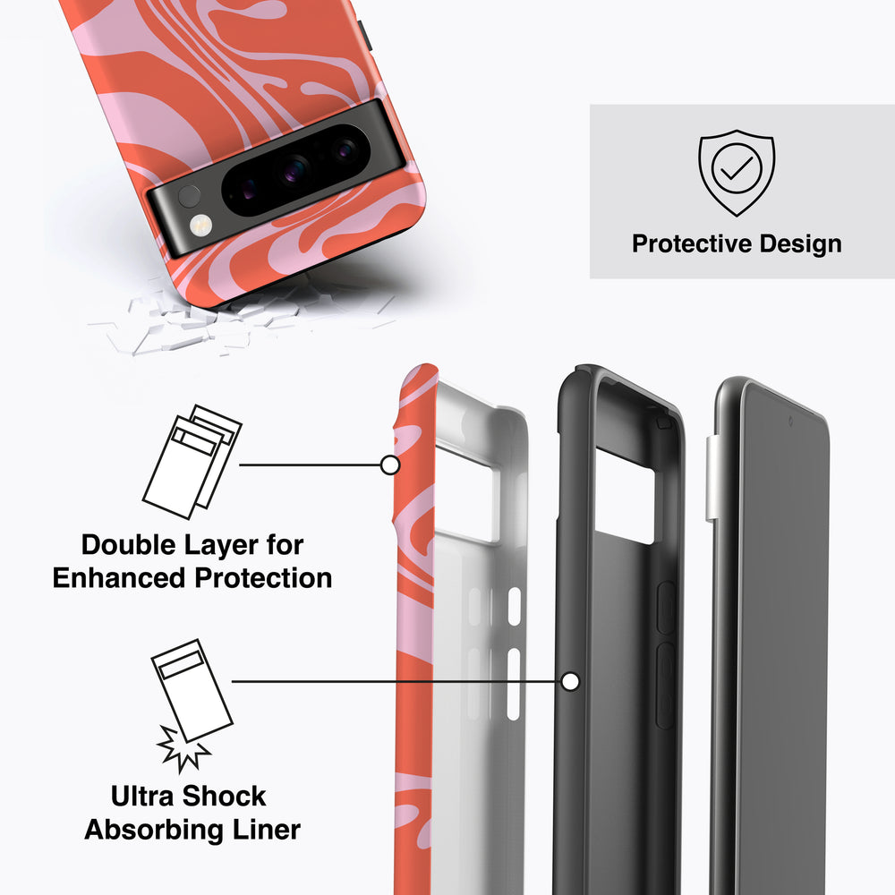 
                  
                    a diagram of a cell phone case with instructions
                  
                