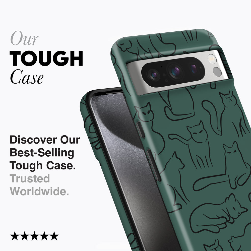 a phone case with a picture of cats on it