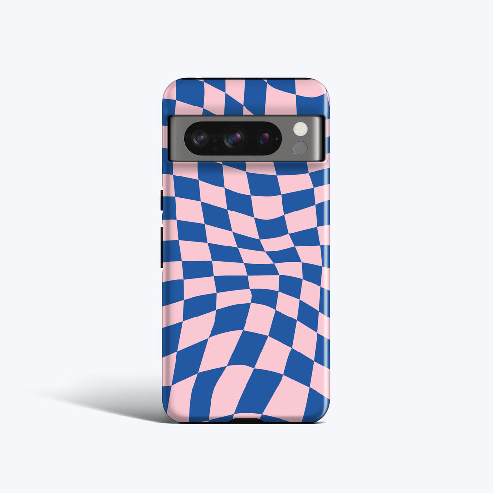 WAVY CHECK BLUE Pixel 8a Case