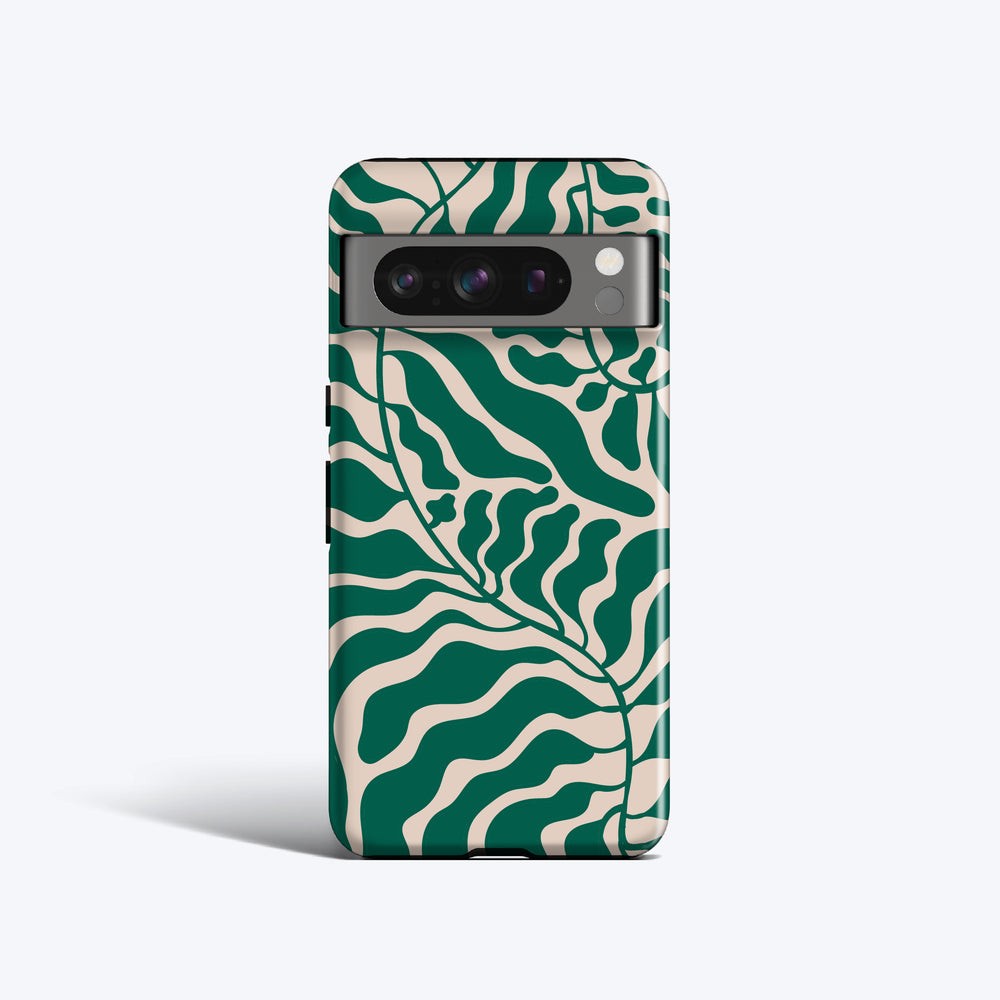 ABSTRACT LEAVES GREEN Pixel 8 Case