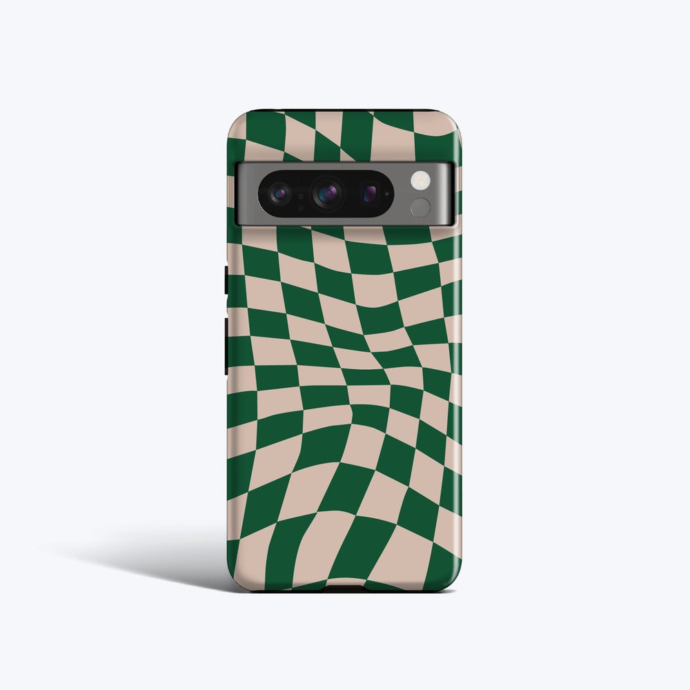 WAVY CHECK GREEN Pixel 8 Case