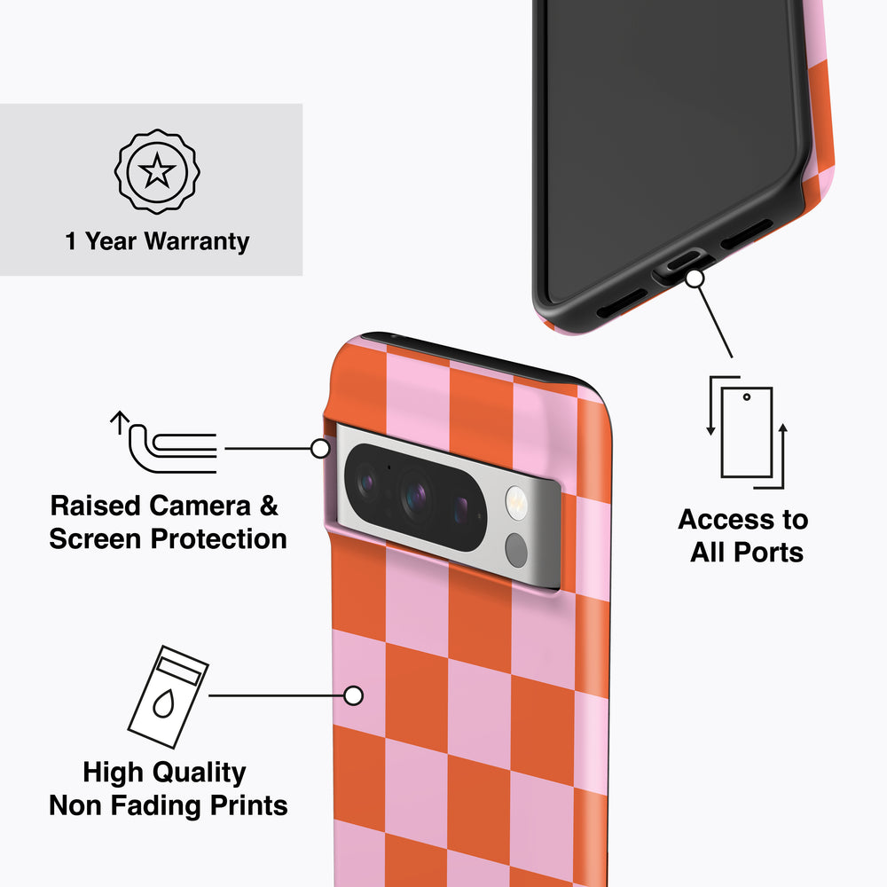 
                  
                    CHUNKY CHECK ORANGE PINK Pixel 8 Case
                  
                