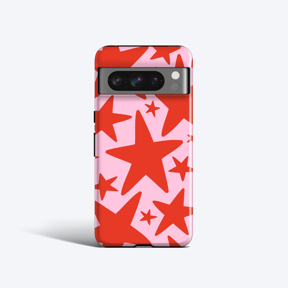 RED WONKY STARS Pixel 8 Case