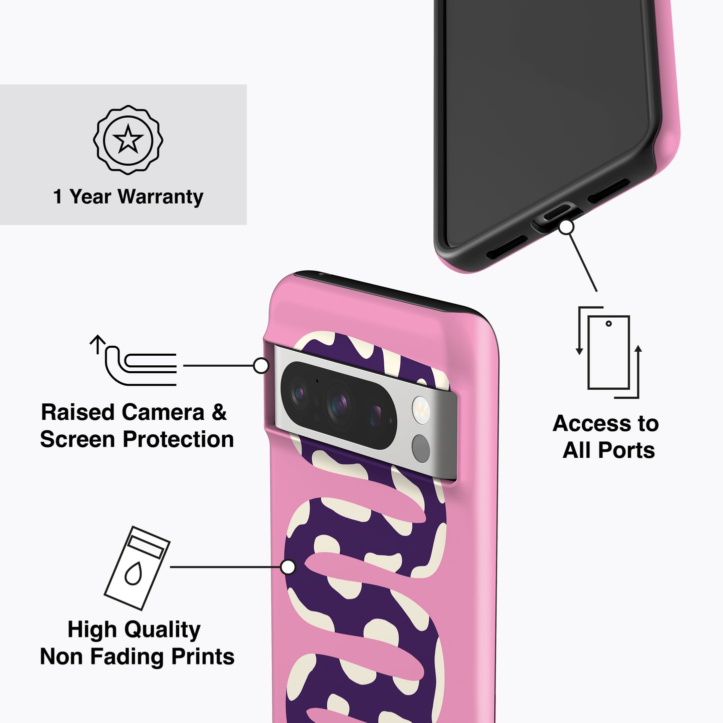 
                  
                    a cell phone case with a camera attached to it
                  
                