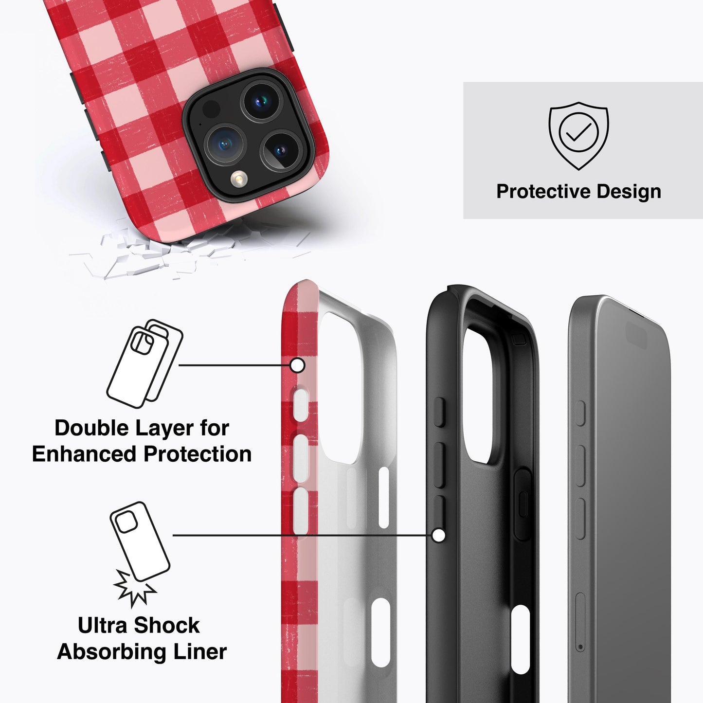 
                  
                    The image is a collage of various images related to a protective design for a phone case, including a close-up of the phone case, a close-up of the phone case, and a close-up of the phone case.
                  
                