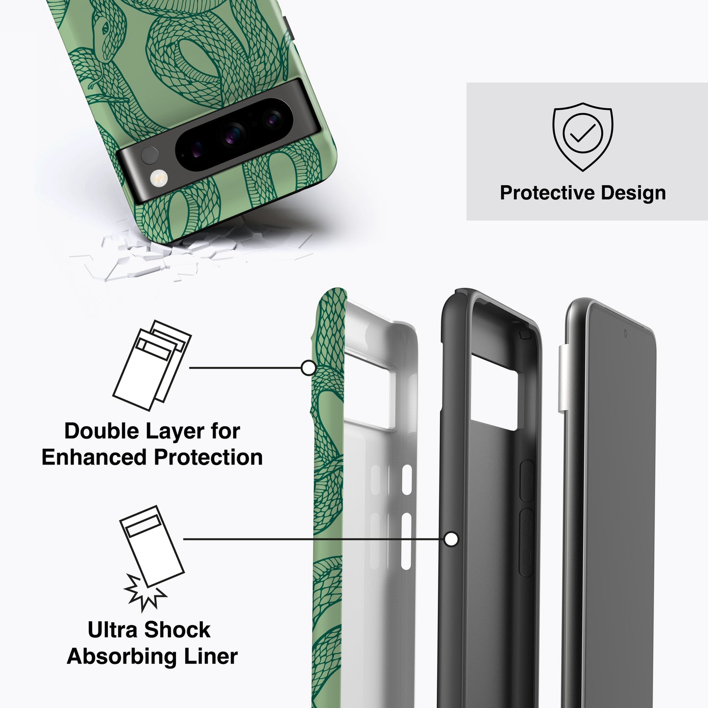 
                  
                    a diagram of a cell phone case with instructions
                  
                