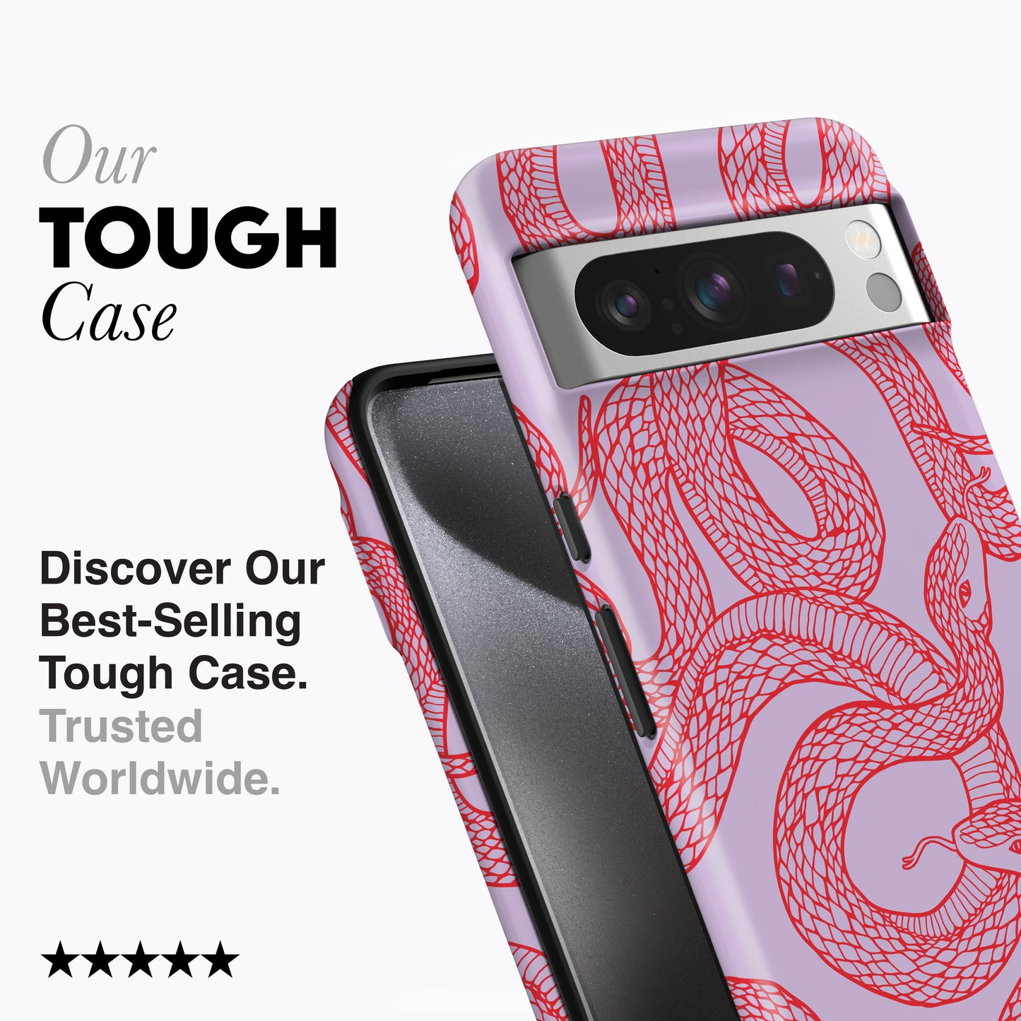 
                  
                    a pink case with a red dragon on it
                  
                