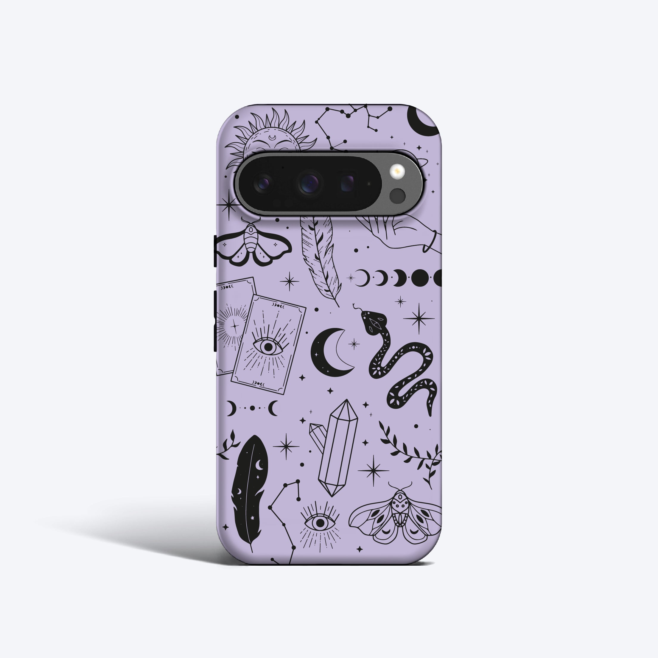 a purple phone case with a pattern on it
