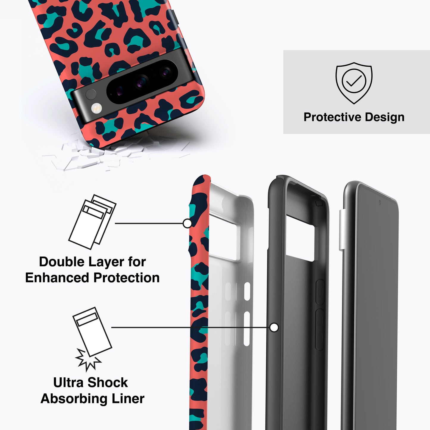 
                  
                    a cell phone case with a leopard print
                  
                