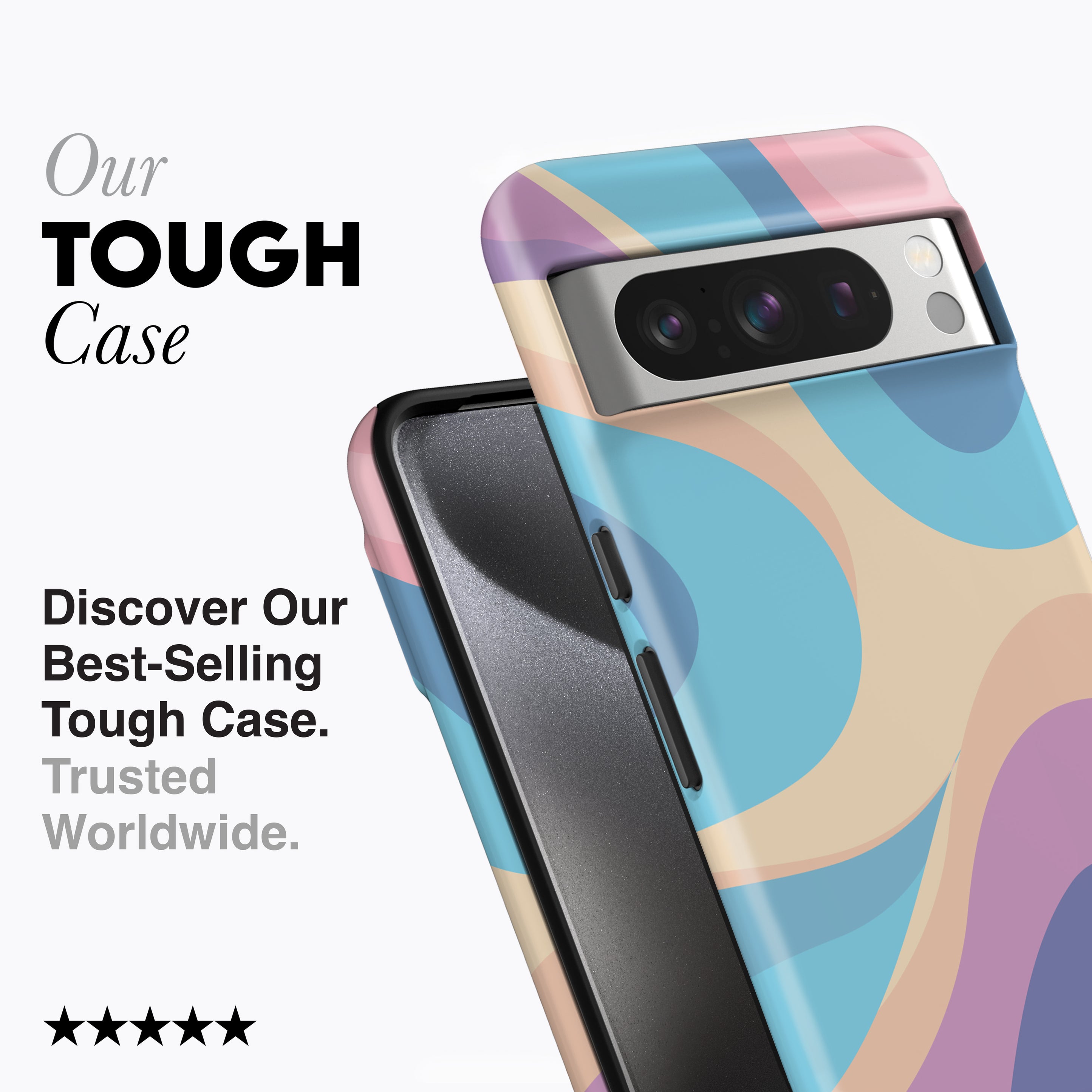 
                  
                    a cell phone case with a colorful design on it
                  
                