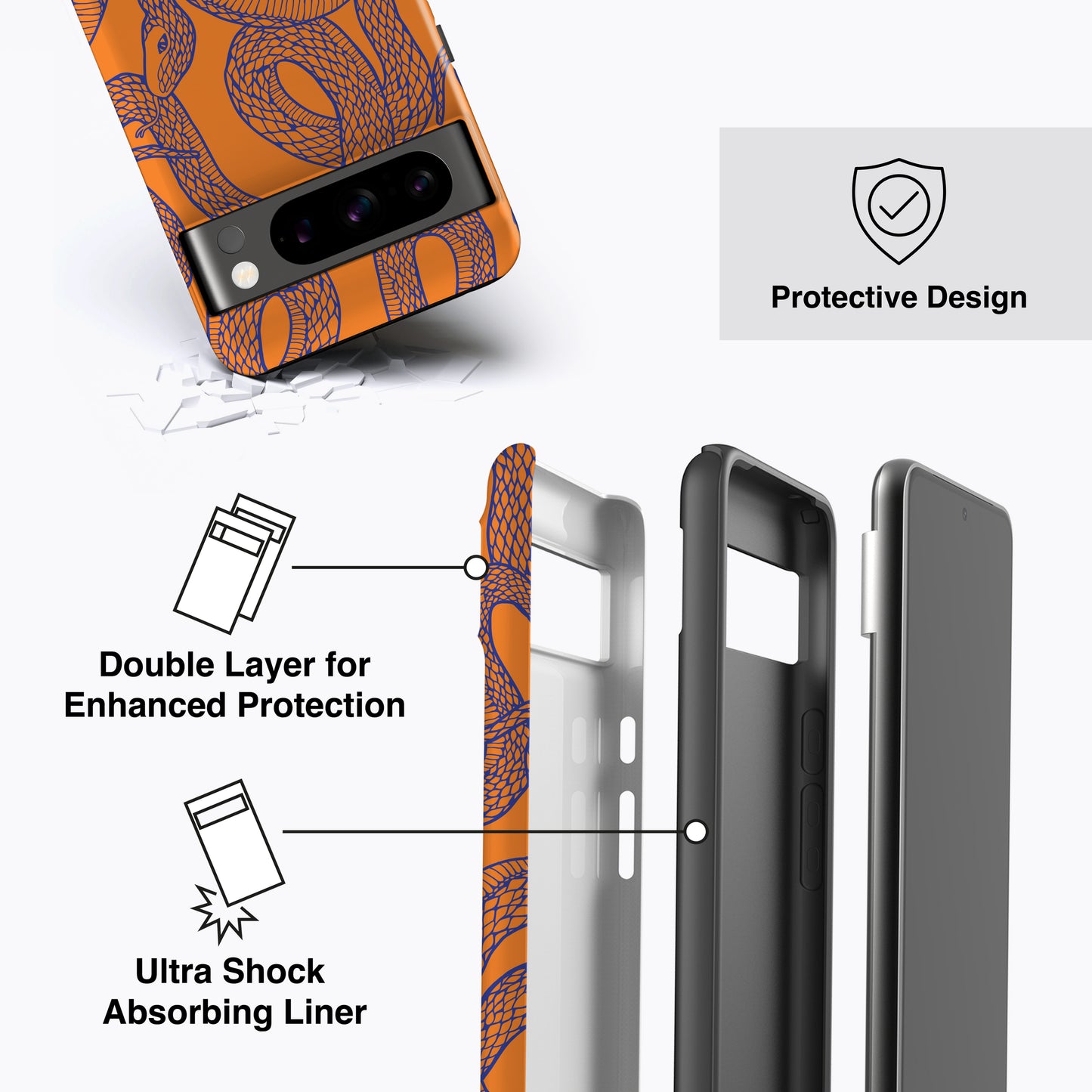 
                  
                    a diagram of a cell phone case with instructions
                  
                