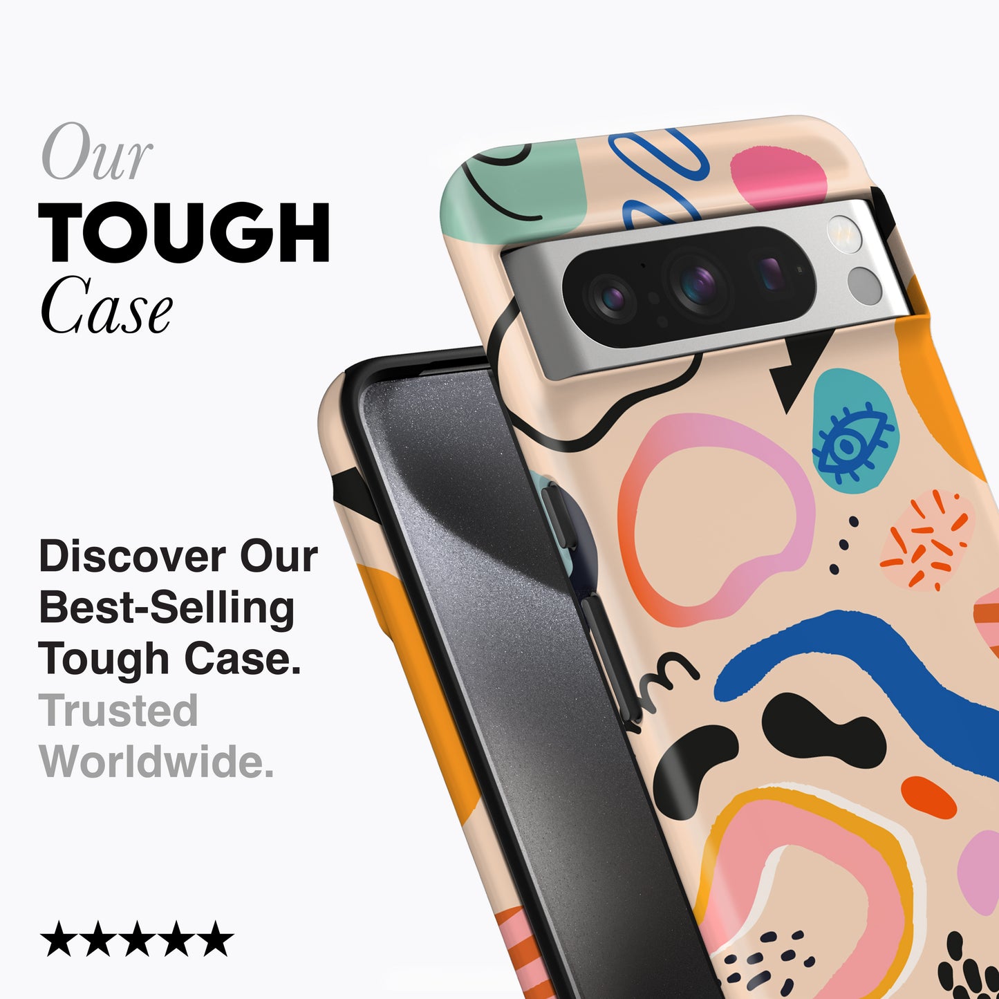 
                  
                    a phone case with a colorful design on it
                  
                