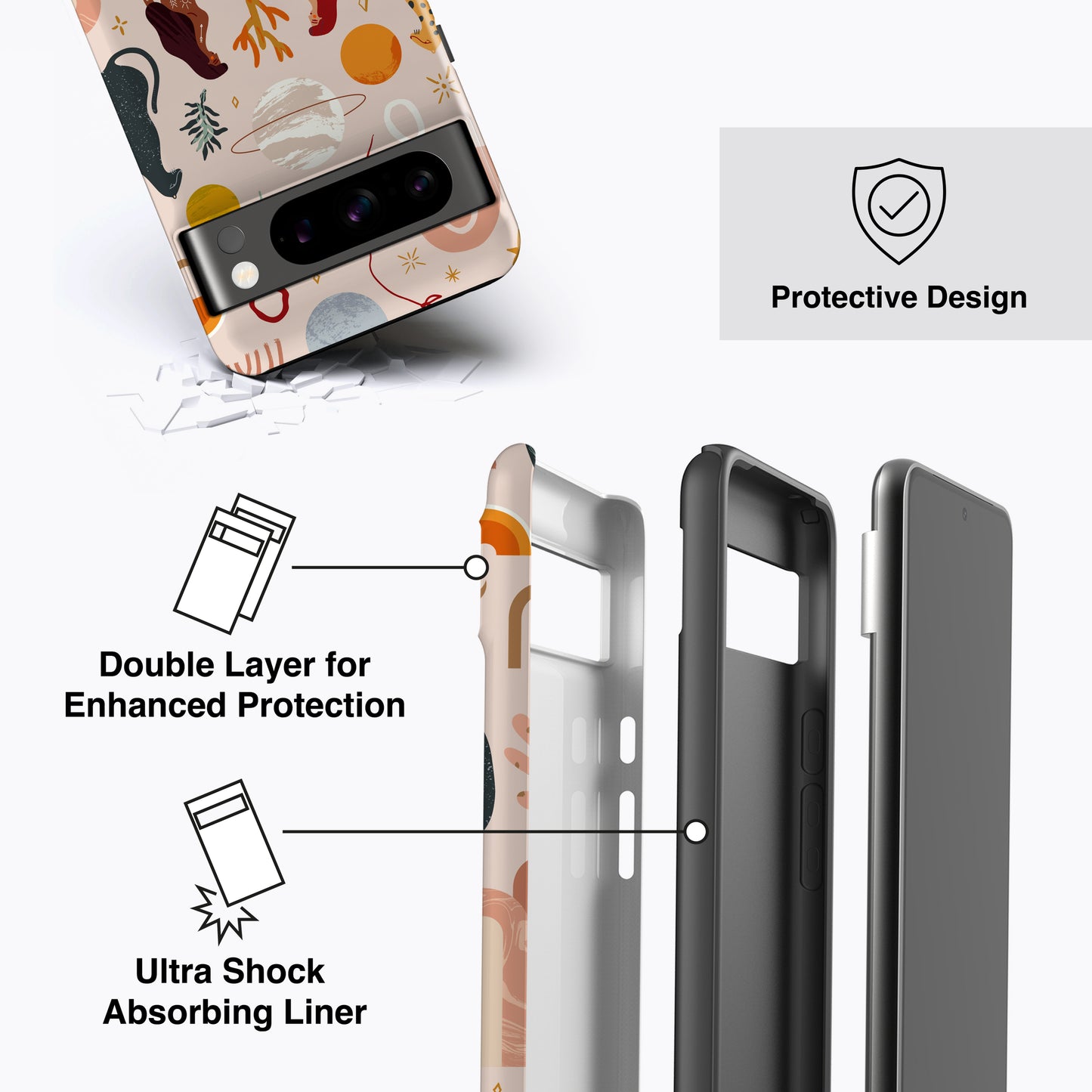 
                  
                    a diagram of a cell phone case with instructions
                  
                