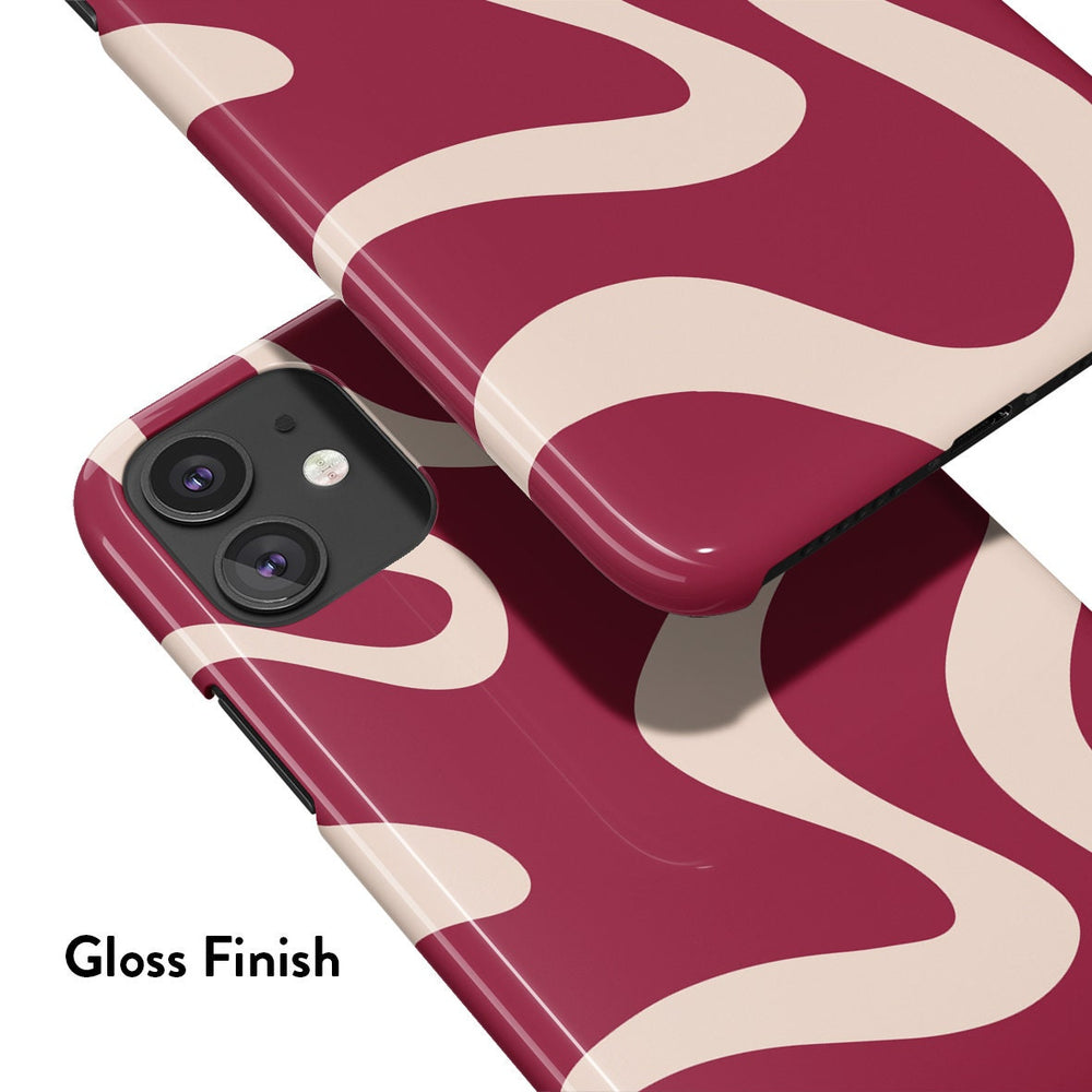 MAROON WAVES Pixel Case