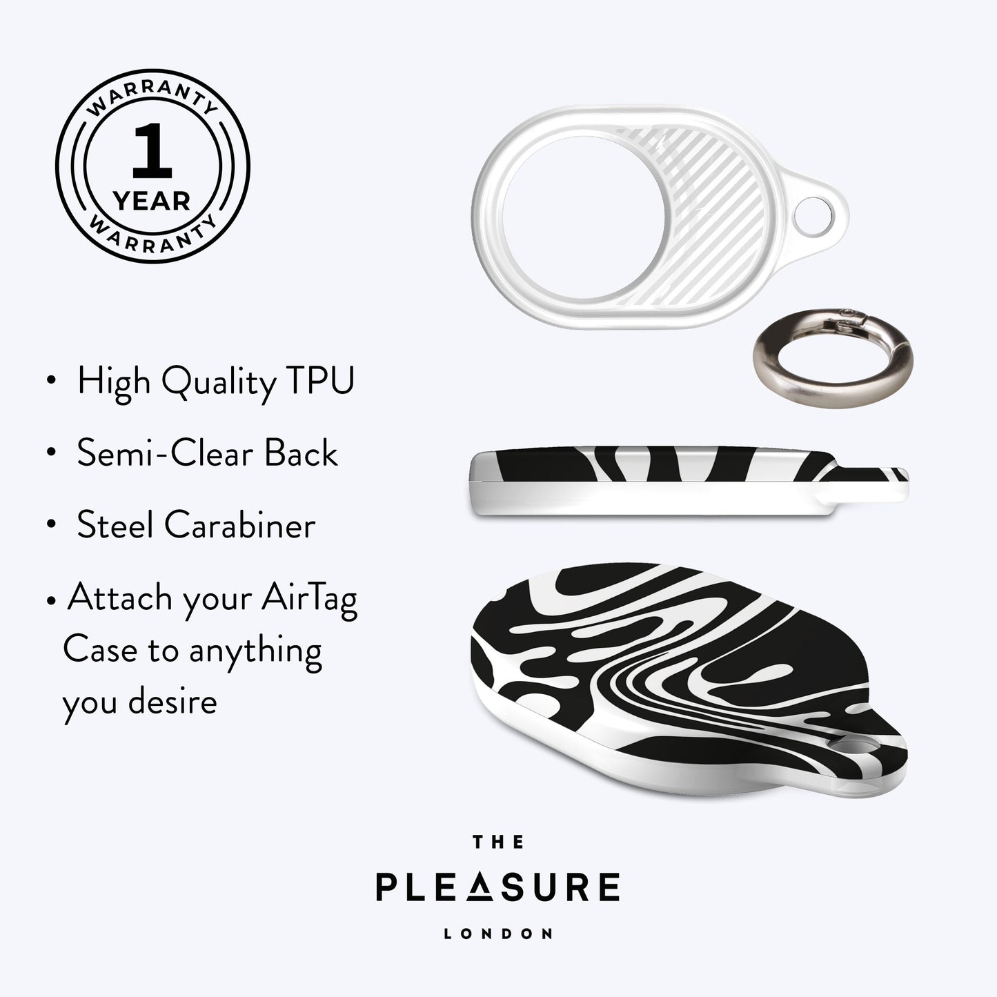 
                  
                    BLACK WHITE MARBLE AirTag Case
                  
                