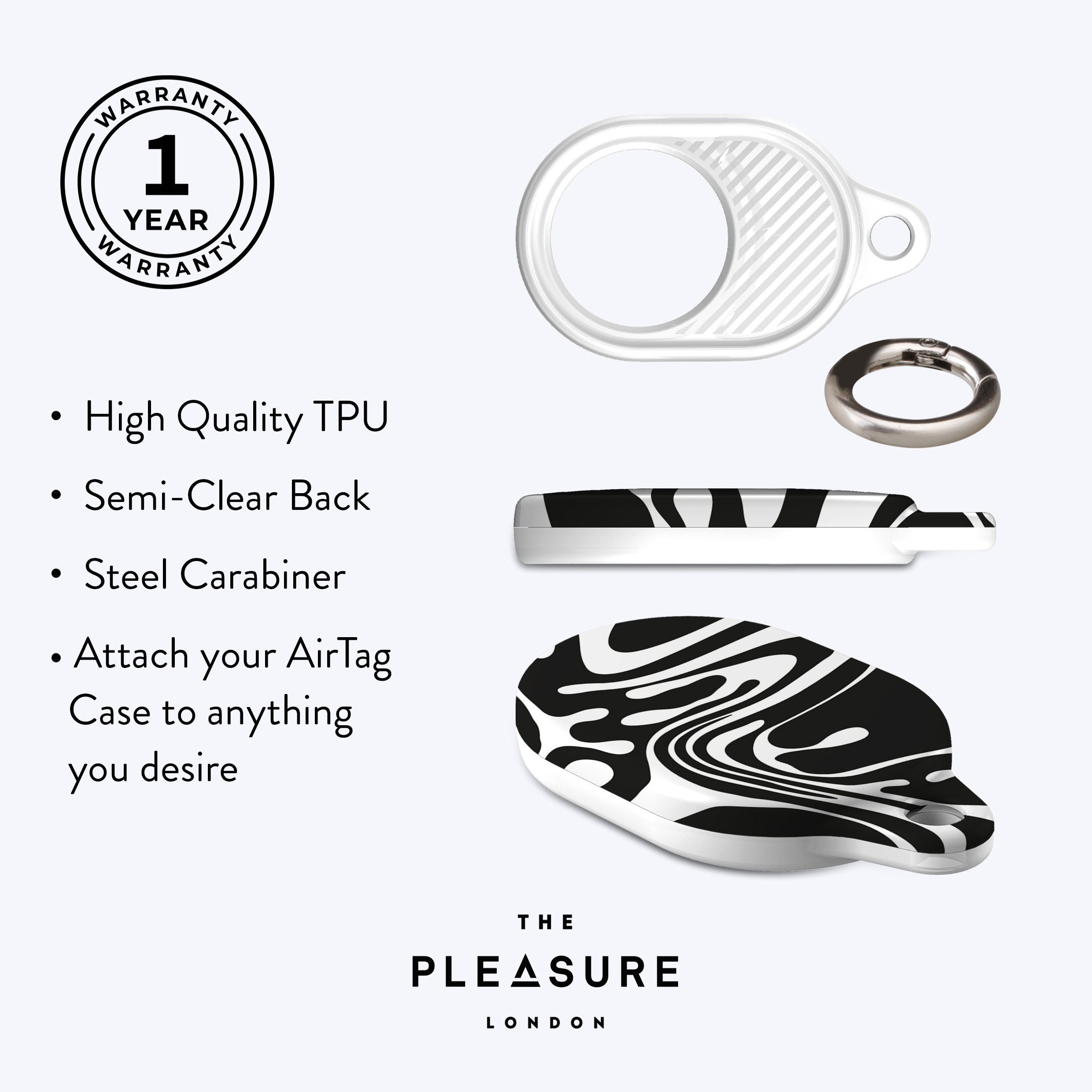 
                  
                    BLACK WHITE MARBLE AirTag Case
                  
                