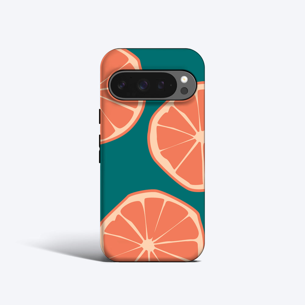 a phone case with orange slices on it