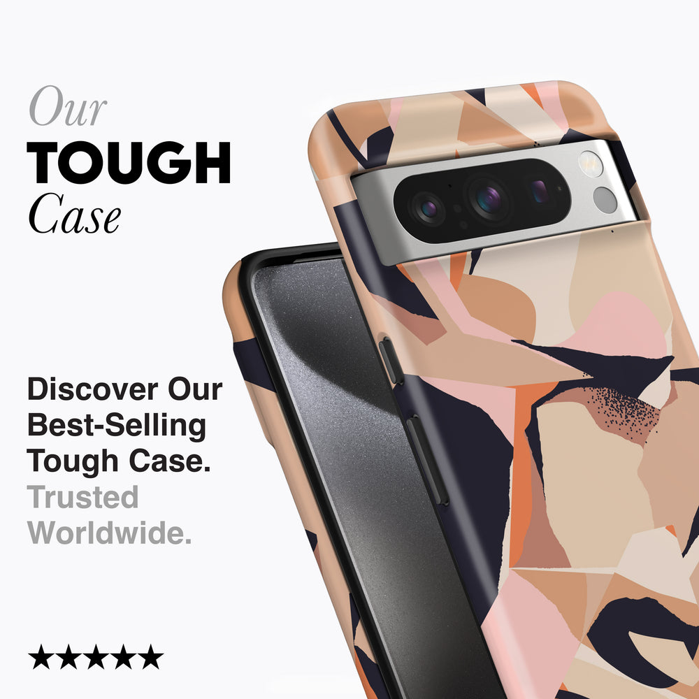 
                  
                    a phone case with an image of a woman's face on it
                  
                